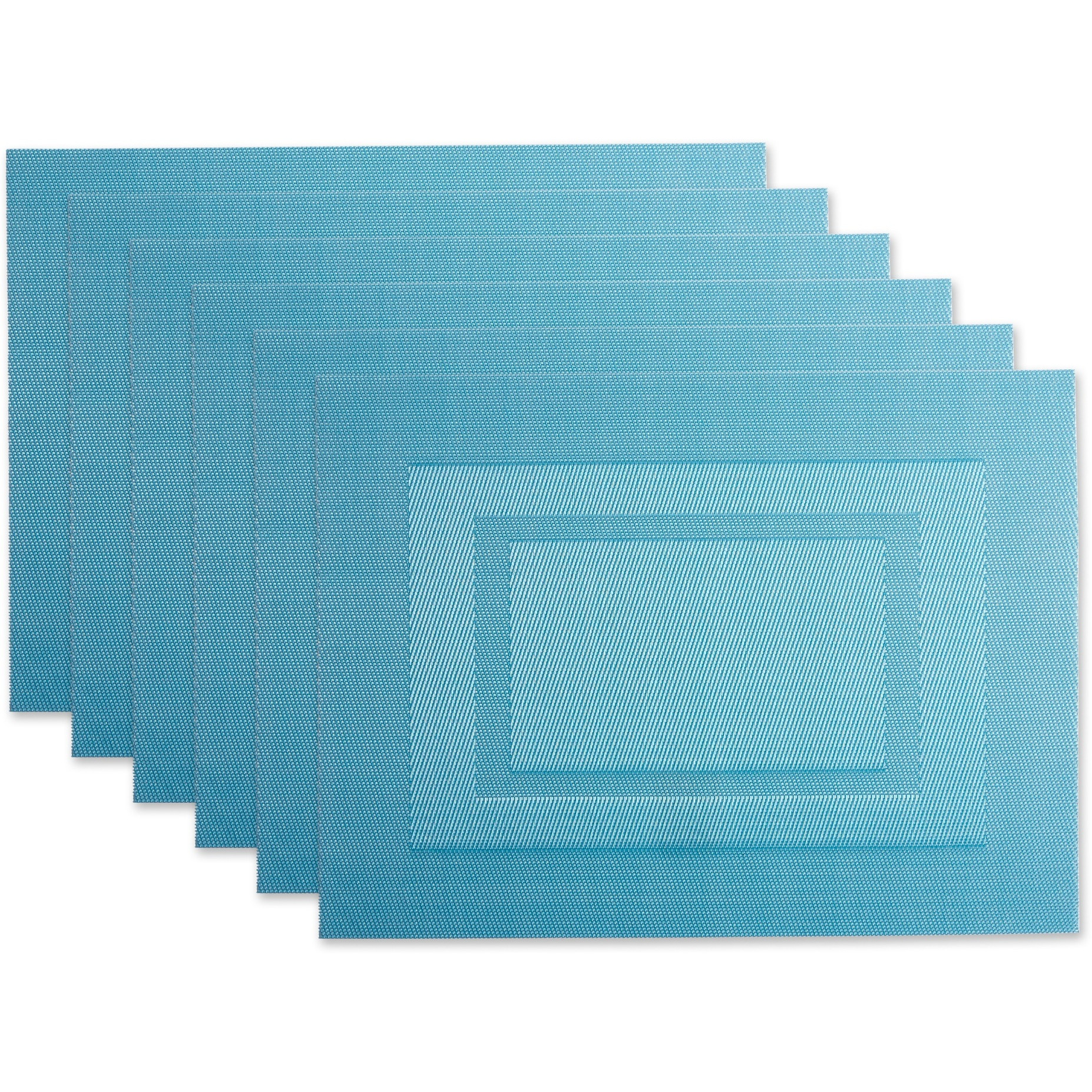 DII Teal PVC Doubleframe Placemat 6 Piece