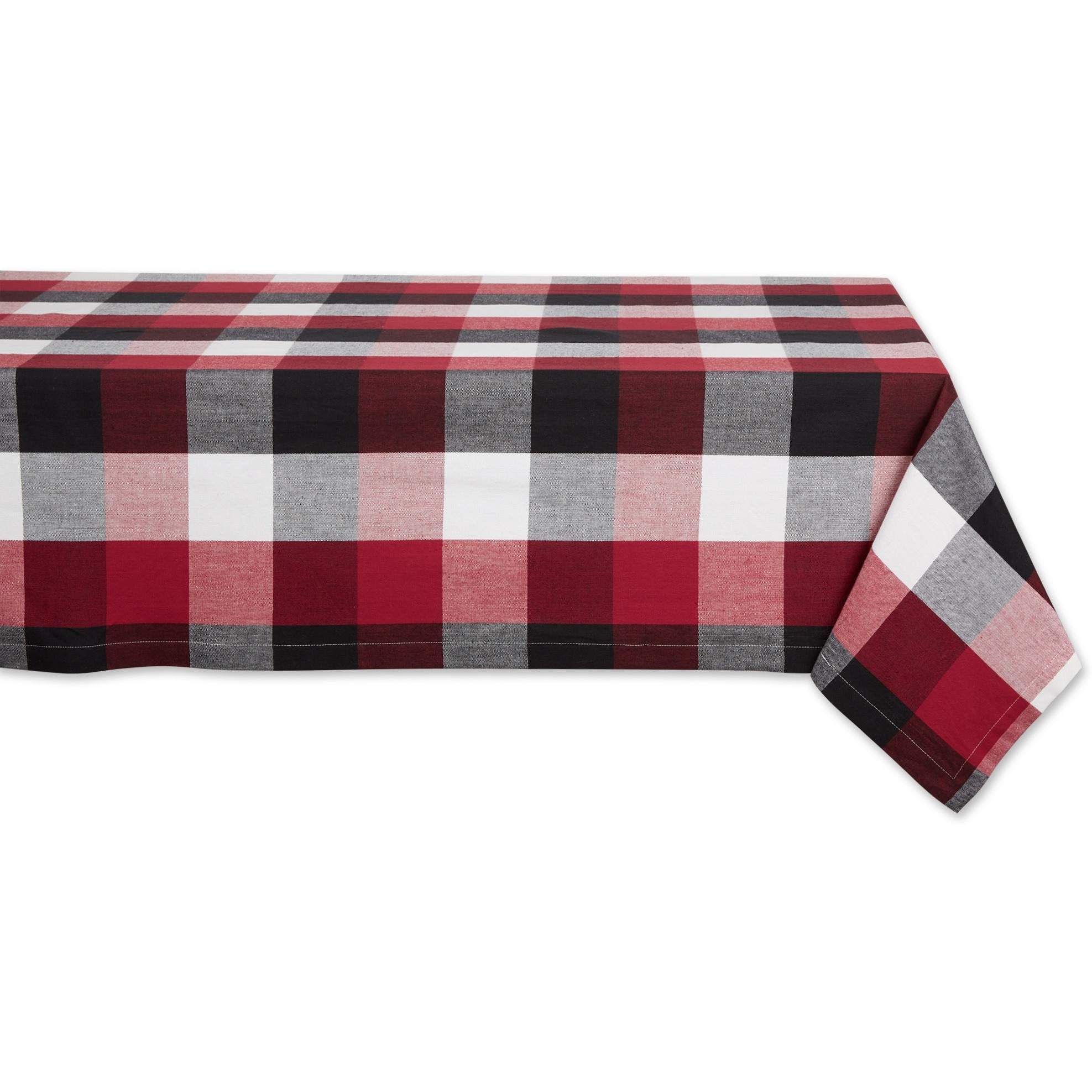 DII Cardinal Red Tri Color Check Tablecloth