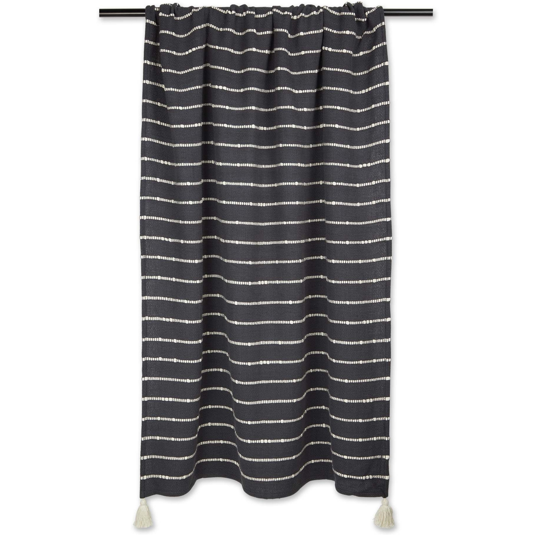 DII Mineral Gray and Off White Slub Stripe Throw