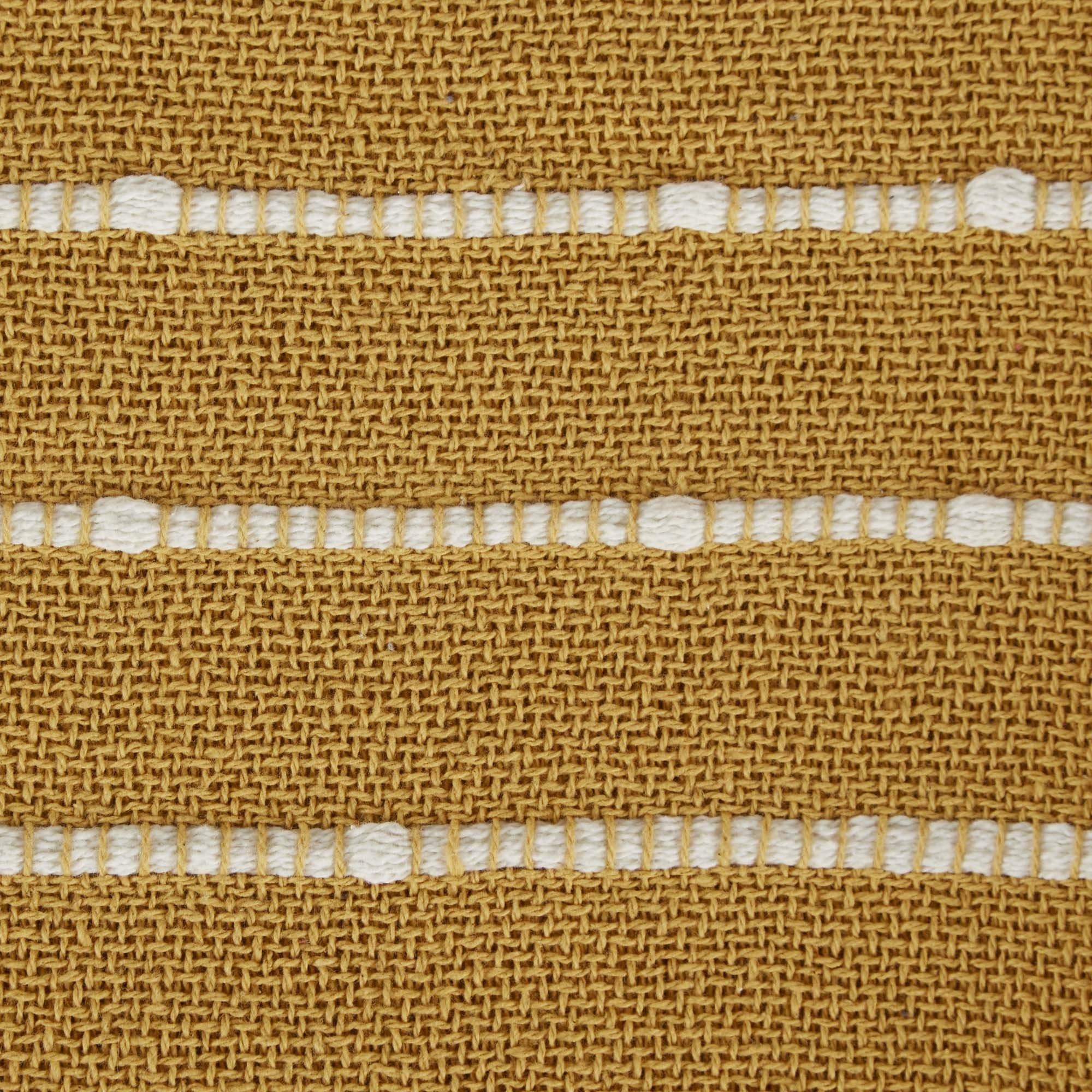 DII Honey Gold and Off White Slub Stripe Throw