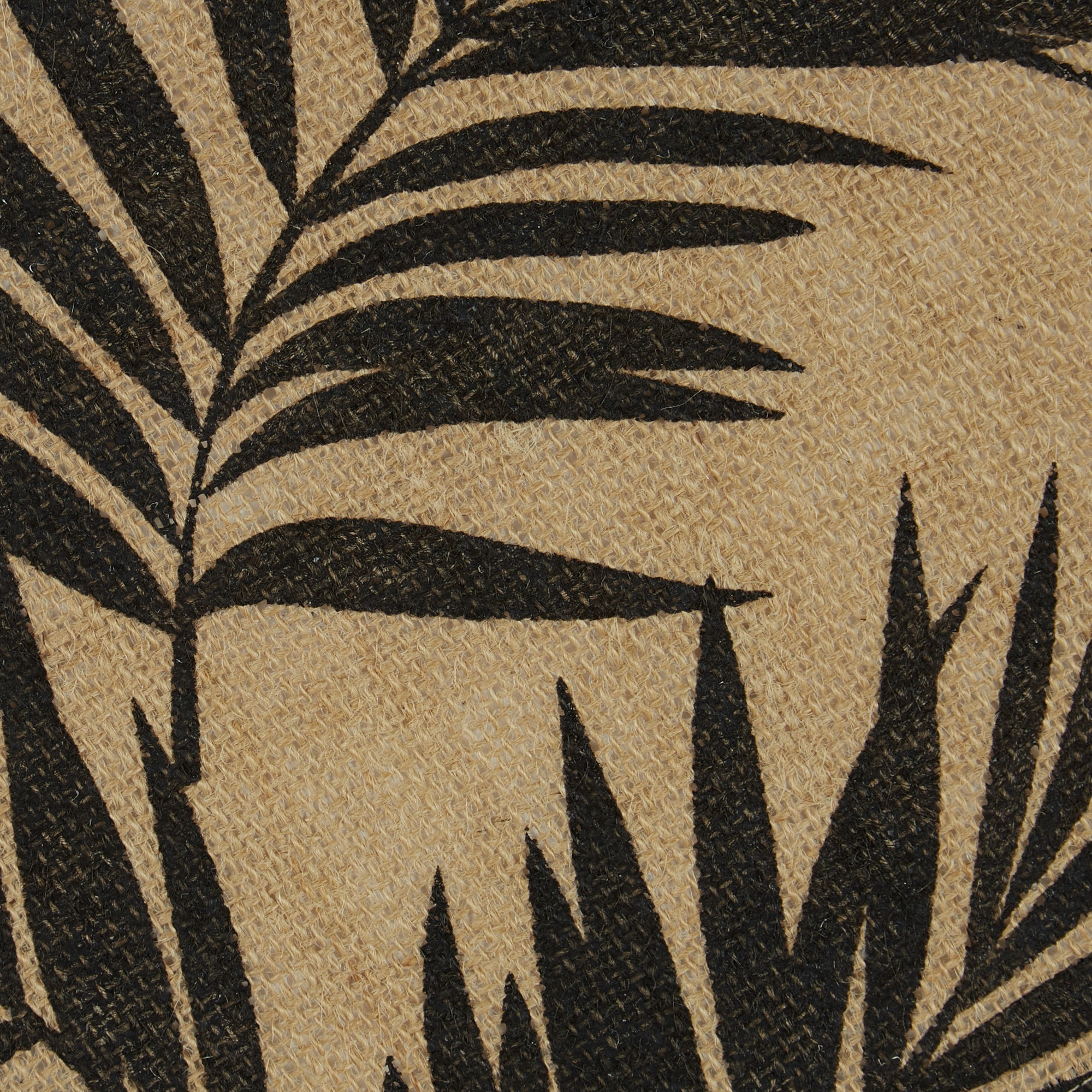 DII Black Fern Print On Natural Round Jute Placemat (Set of 6)