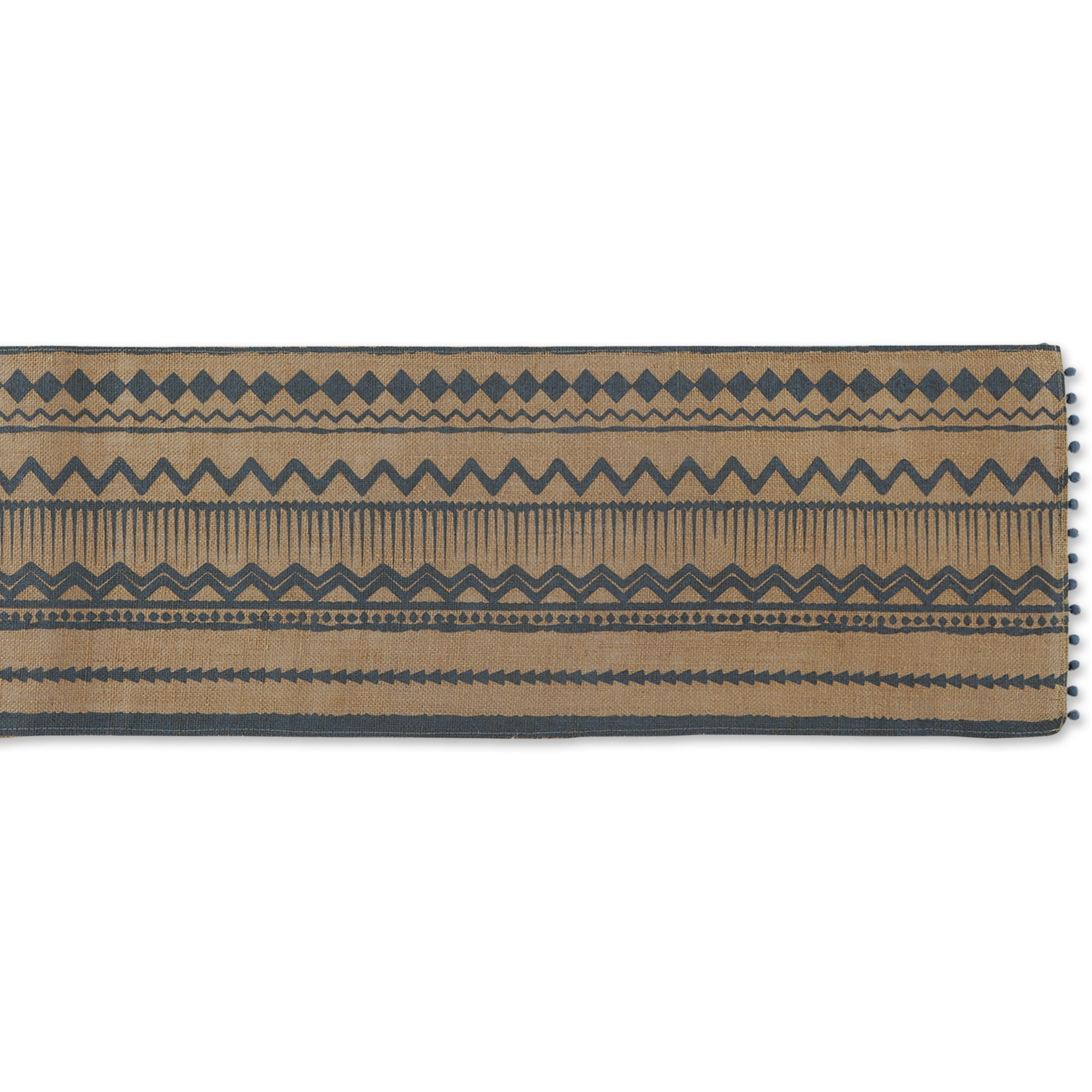 DII Mineral Aztec Print On Natural Jute Table Runner 14x72