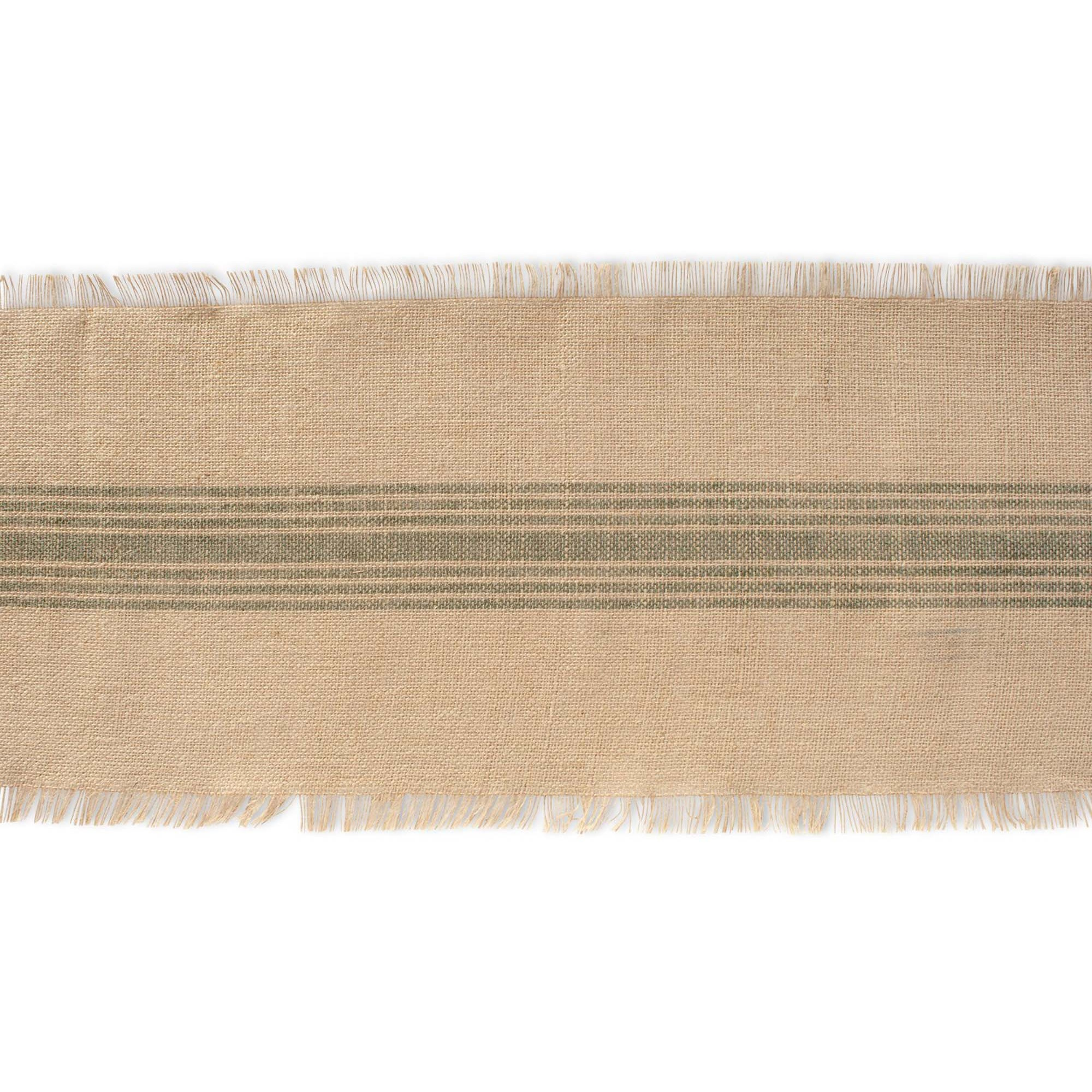 DII Artichoke Middle Stripe Burlap Table Runner 14x108 inches