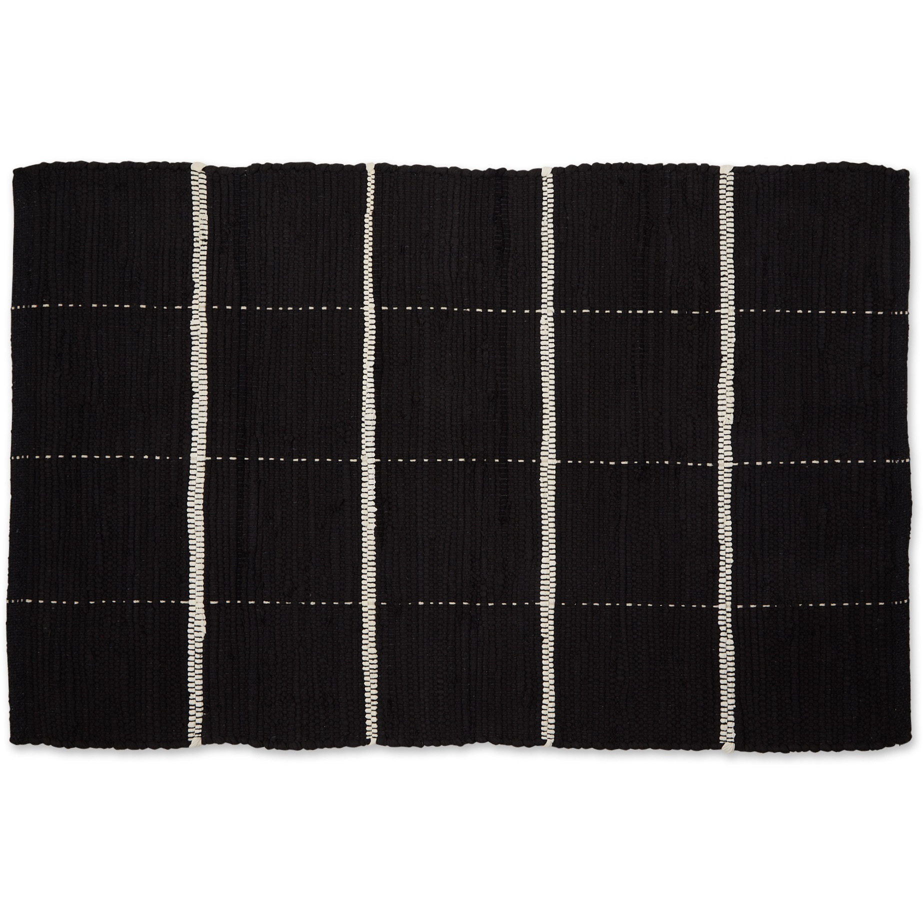 DII Black and Cream Farmhouse Check Rug 26x40 inches