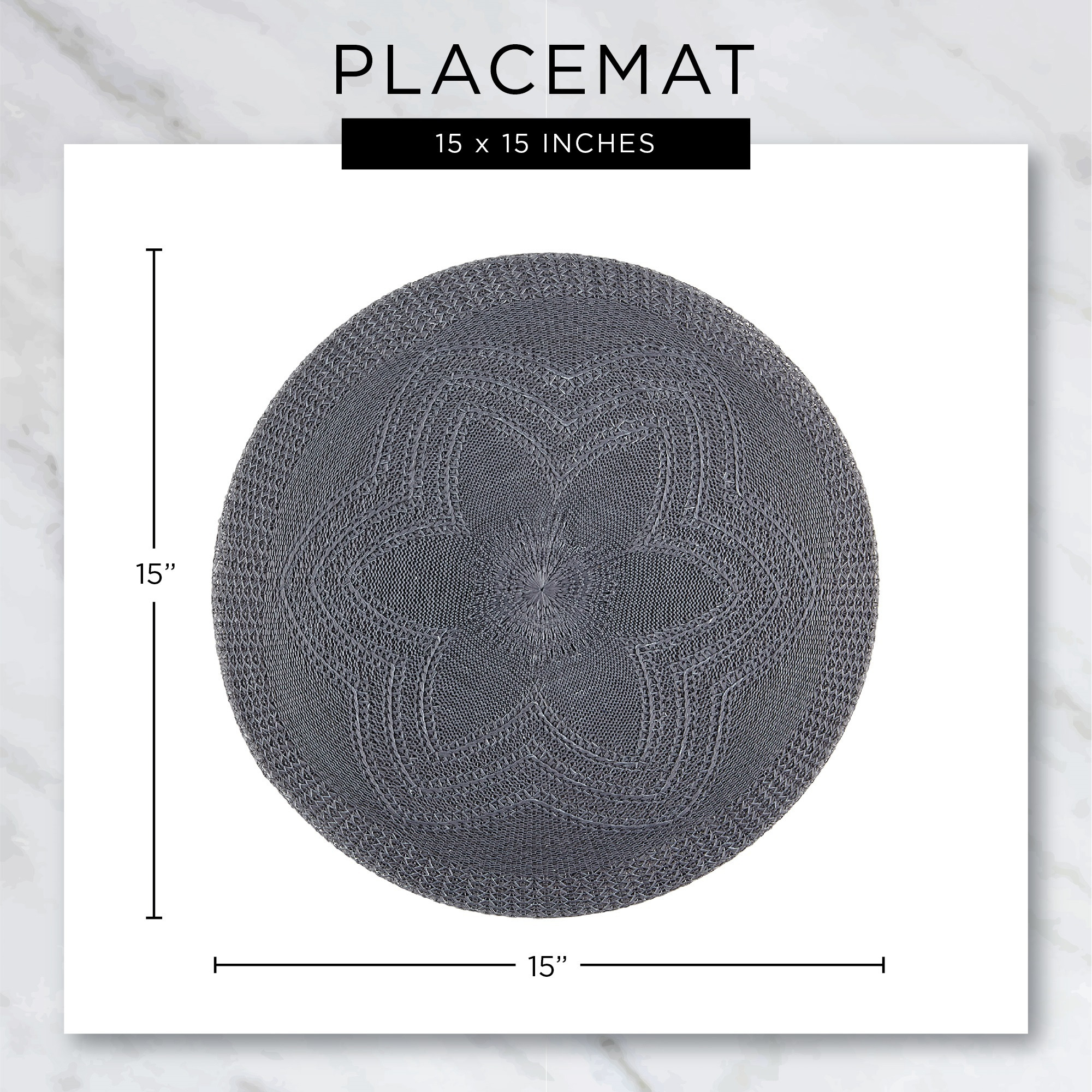 DII Natural Jute Round Ruffle Trim  Placemat Set/6