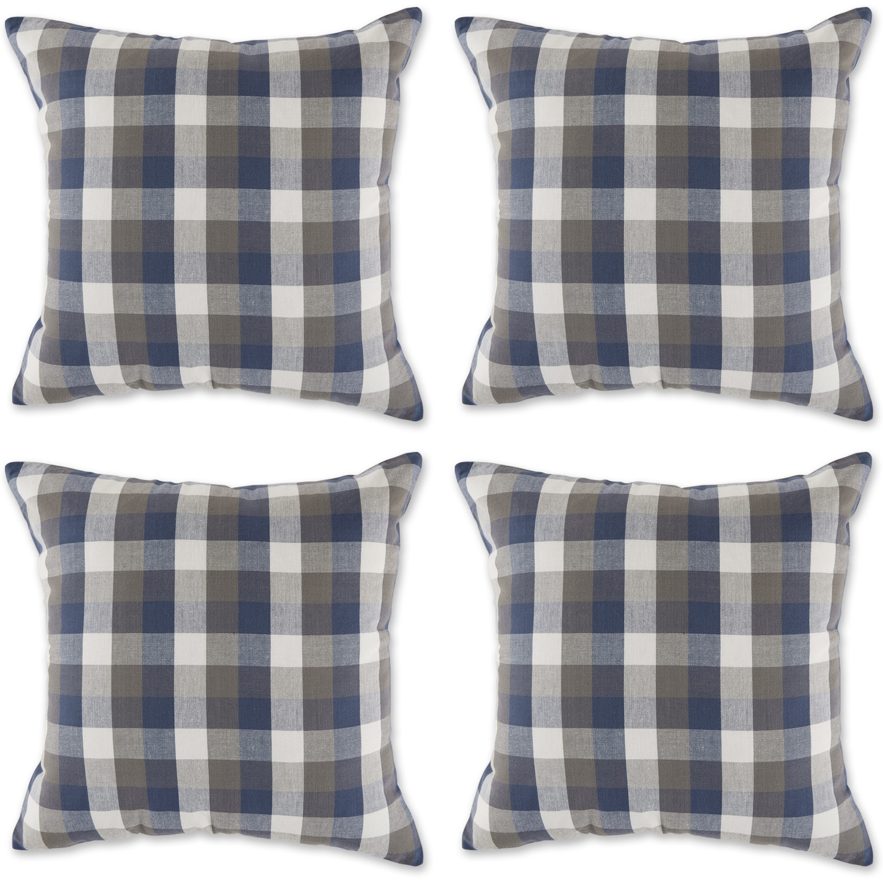 DII Gray, French Blue and Semi-Bleach Pillow Cover 18x18 inch, 4 Piece