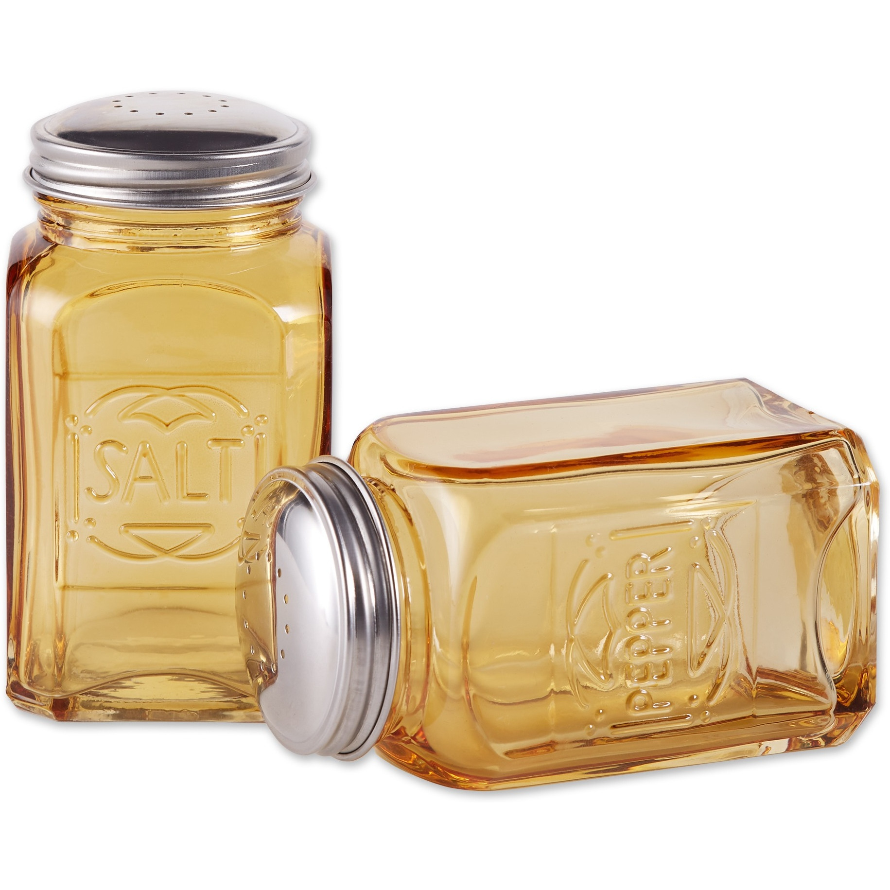 RSVP Retro Glass S&P Set - Amber