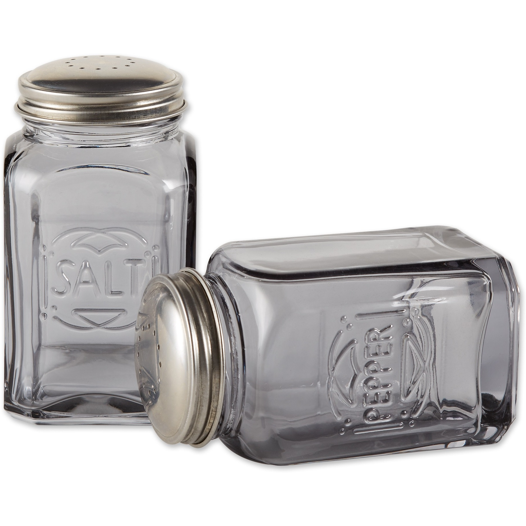 RSVP Retro Glass S&P Set - Gray