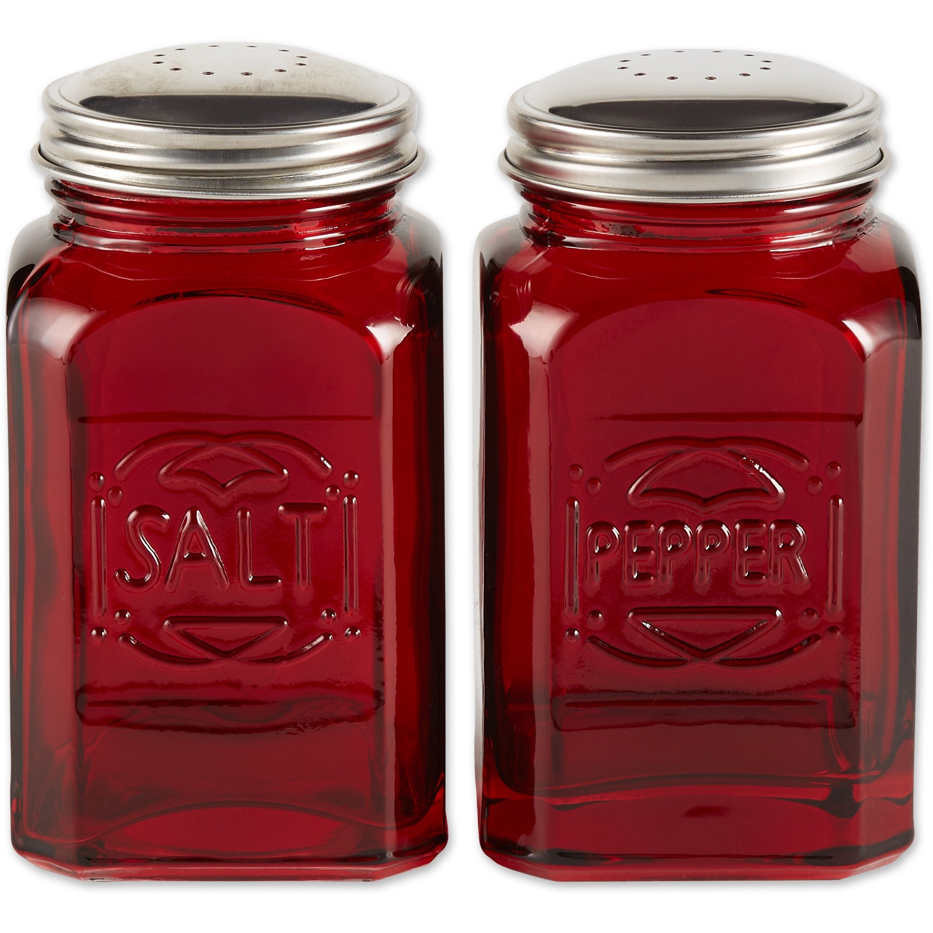 RSVP Retro Glass S&P Set - Red