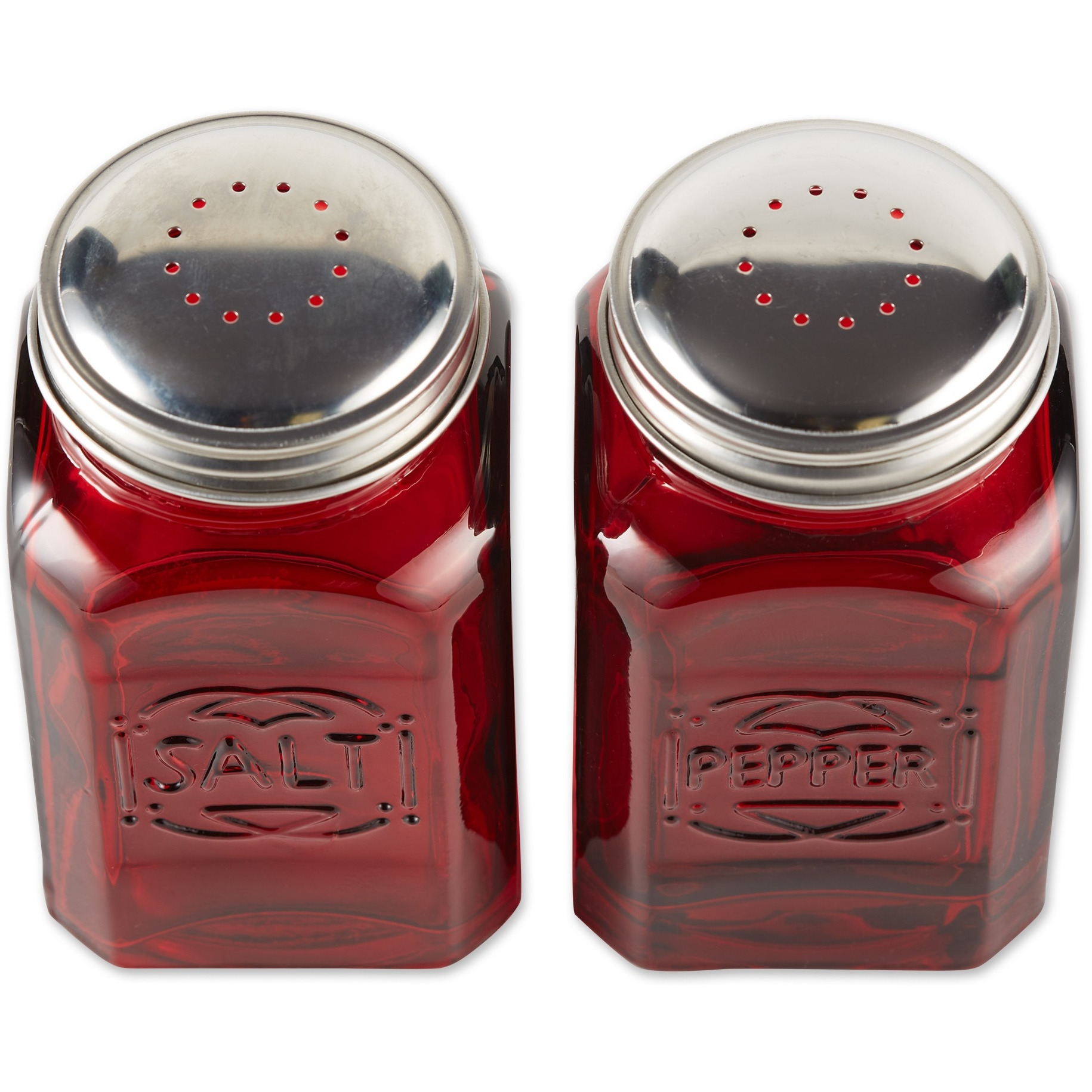 RSVP Retro Glass S&P Set - Red