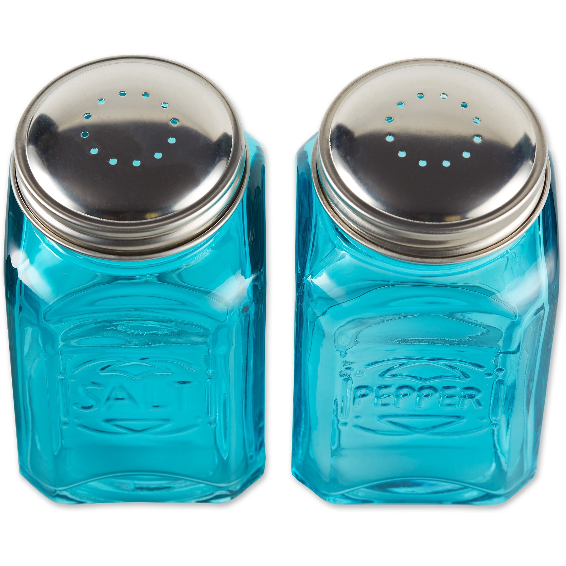 RSVP Retro Glass S&P Set - Turquoise