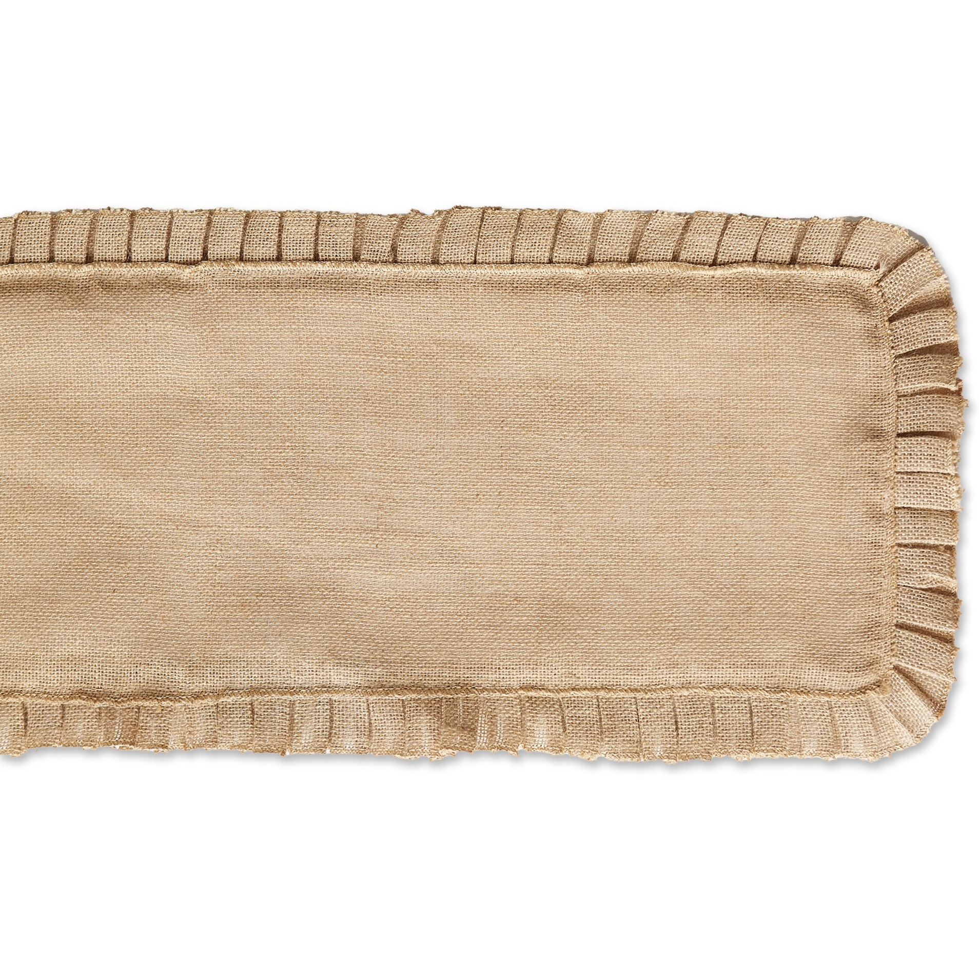 DII Natural Ruffle Trim Jute Table Runner, 14x72 inch