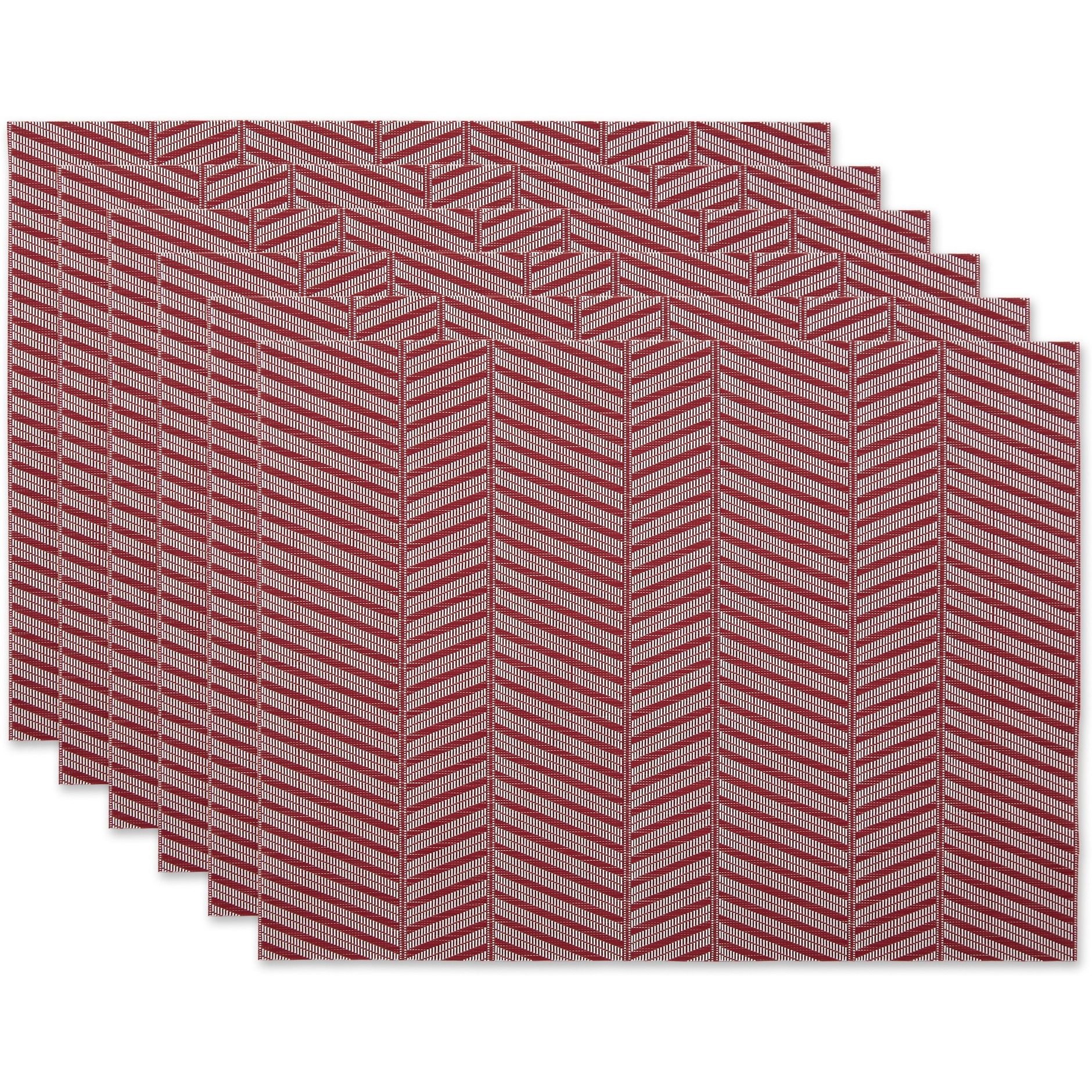 DII Barn Red Textured Twill Weave Placemat 6 Piece