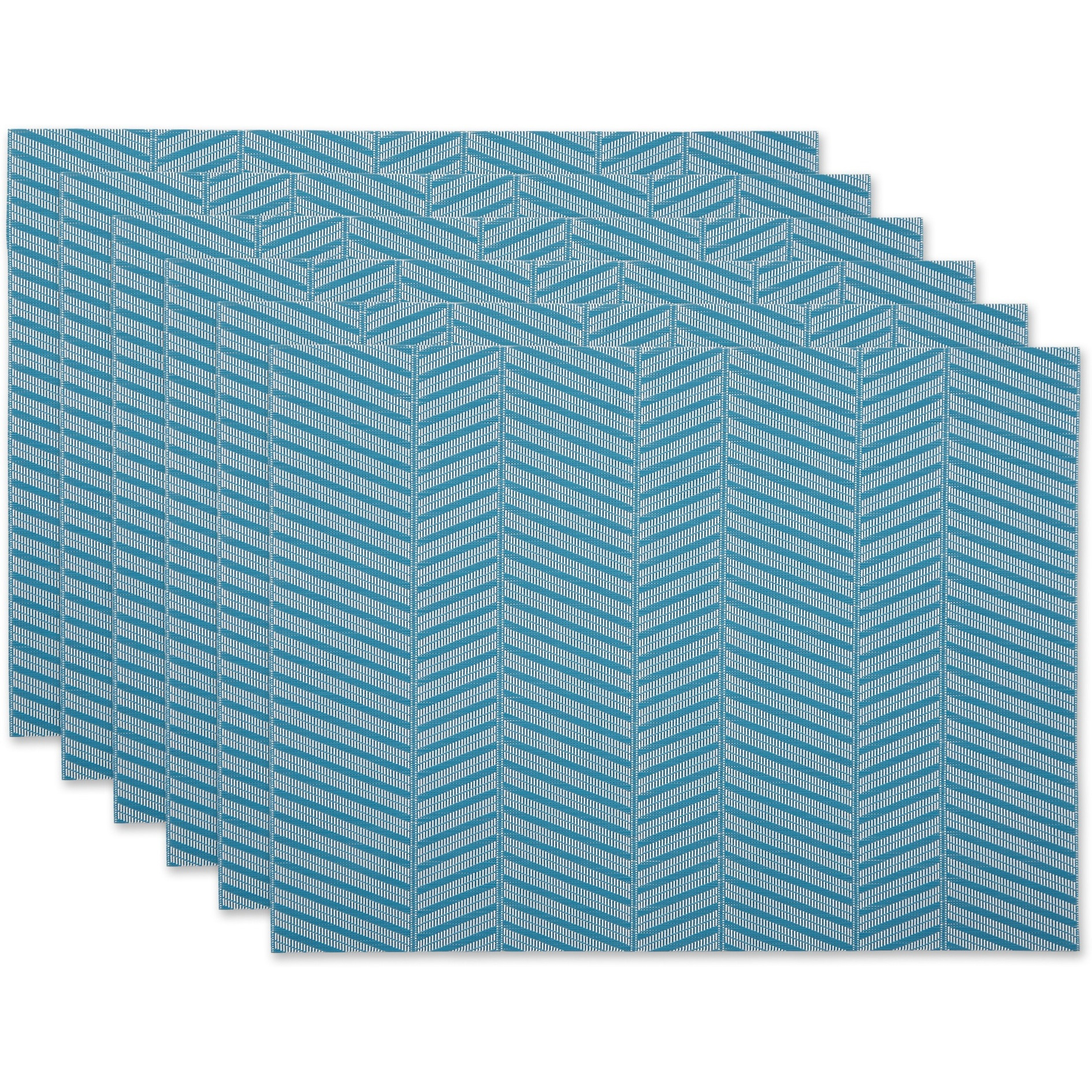 DII Storm Blue Textured Twill Weave Placemat 6 Piece
