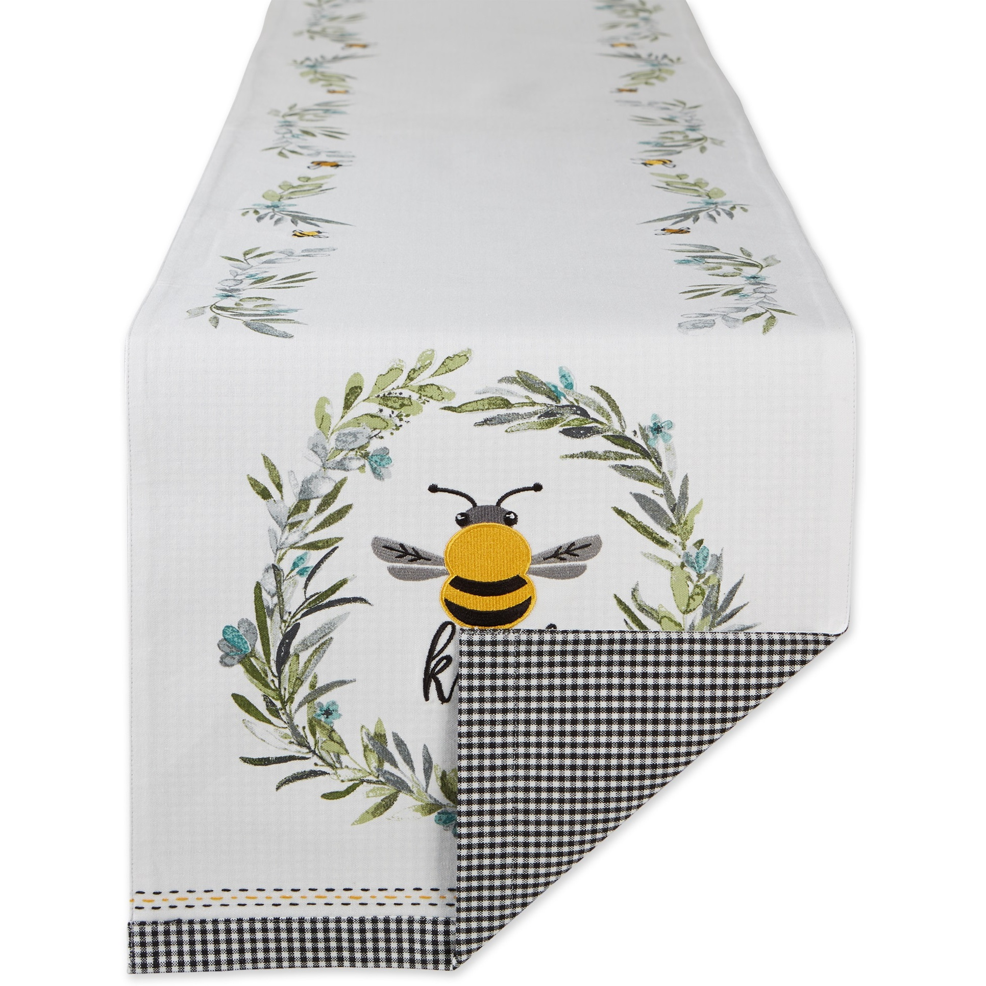 DII Bee Kind Reversible Embellished Table Runner