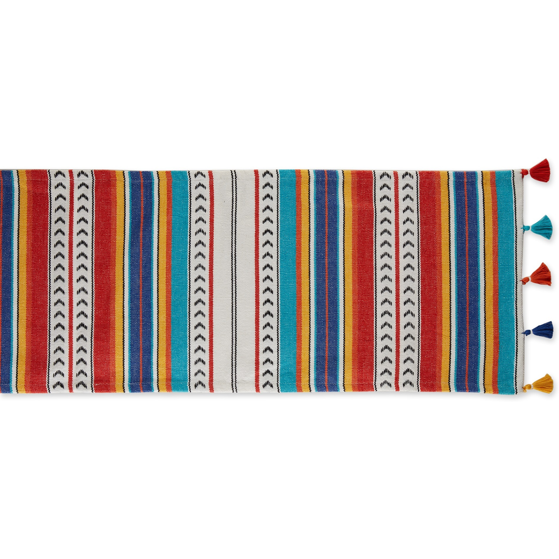DII Picante Stripe Tassel Table Runner 13x72