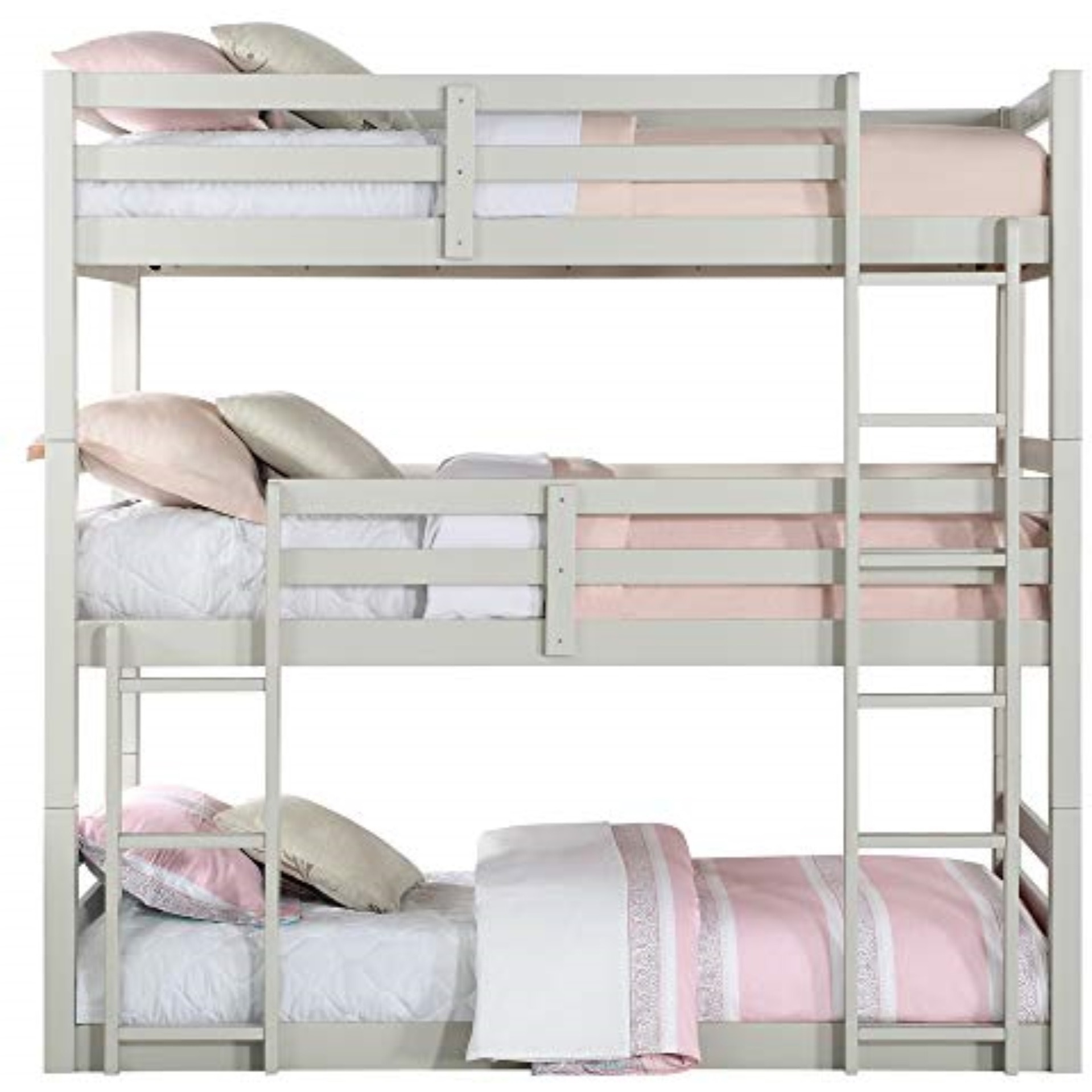 Triple Bunk Bed - Twin Light Gray