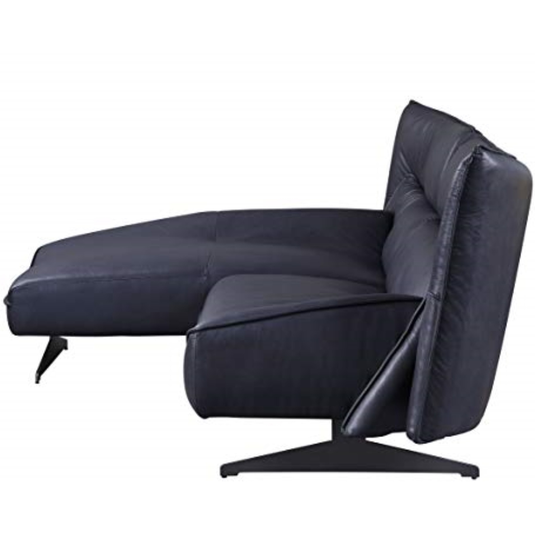 Sectional Sofa Dark Gray Top Grain Leather