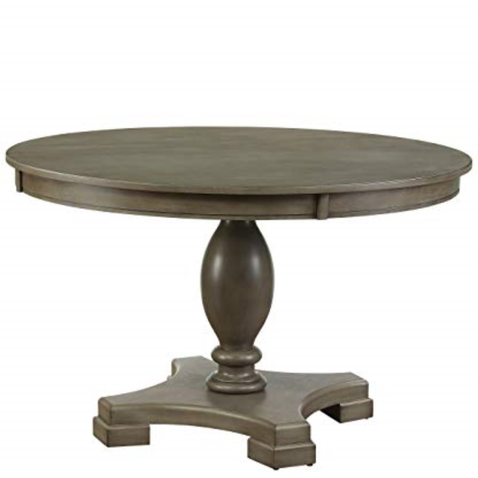 Dining Table w/Single Pedestal Gray Oak