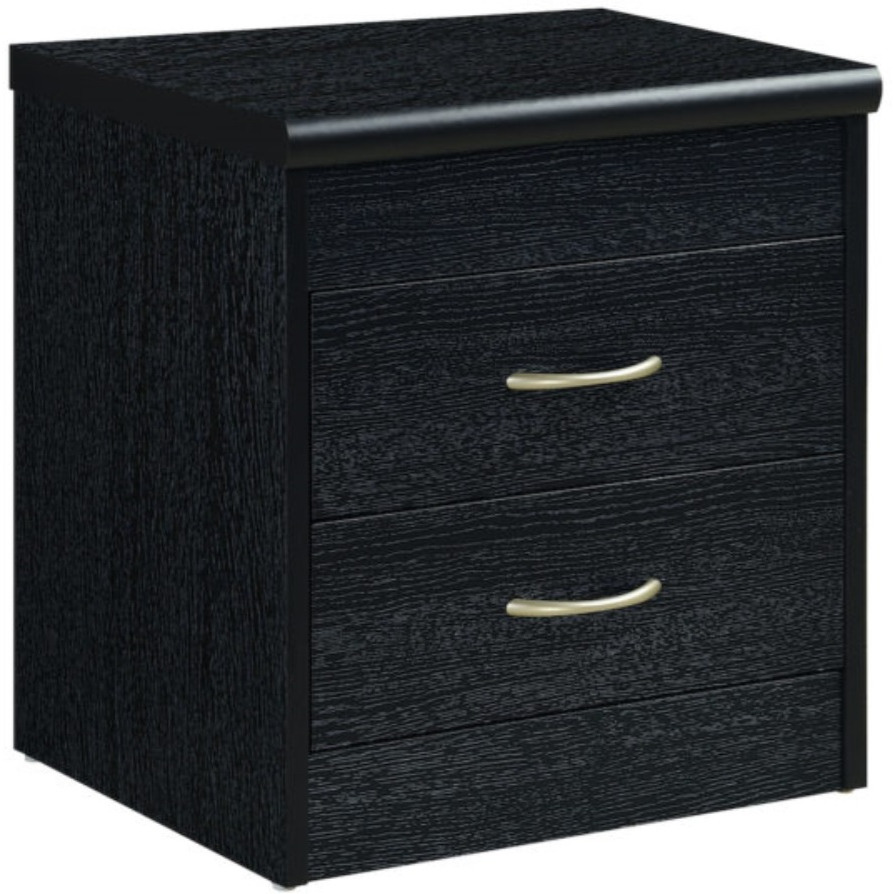 Hodedah 2-Drawer Nightstand in Black