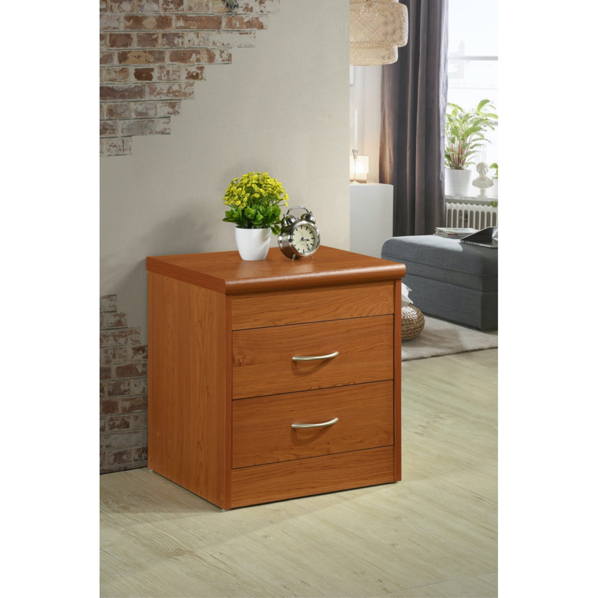 Hodedah 2-Drawer Nightstand in Cherry