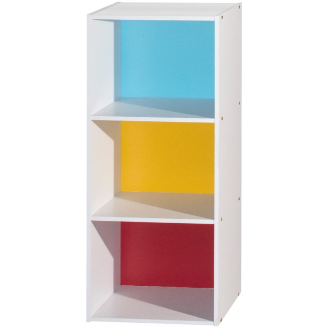 Hodedah 3-Shelf Bookcase in Rainbow