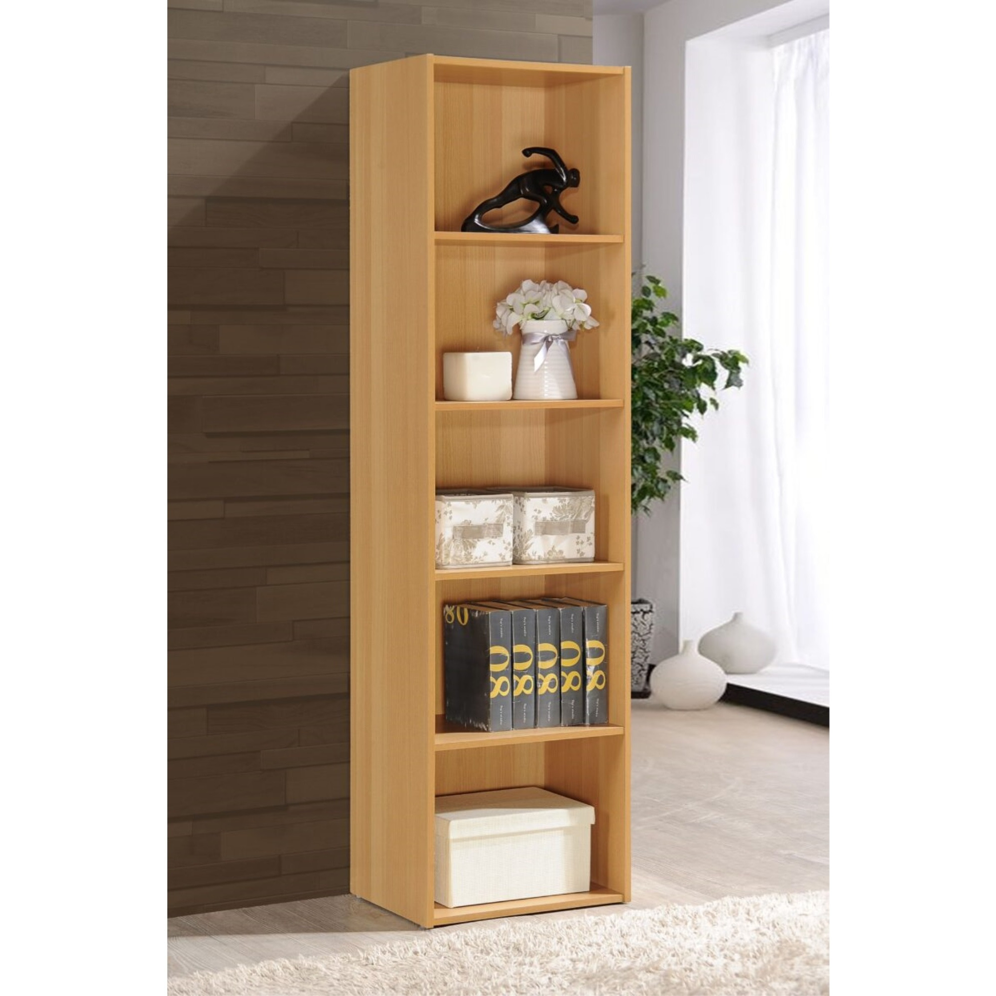 Hodedah 5-Shelf Bookcase in Beech