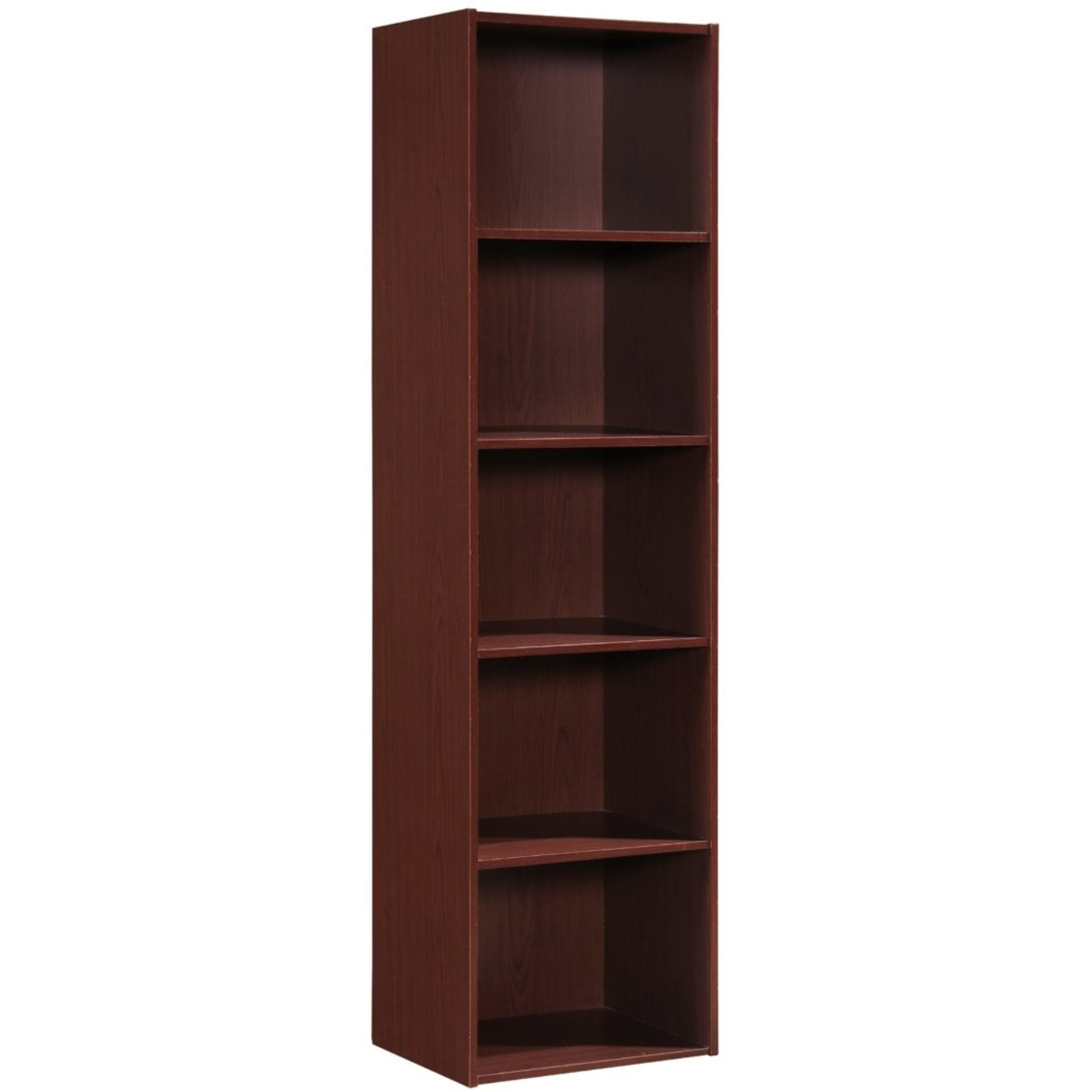Hodedah 5-Shelf Bookcase in Mahogany