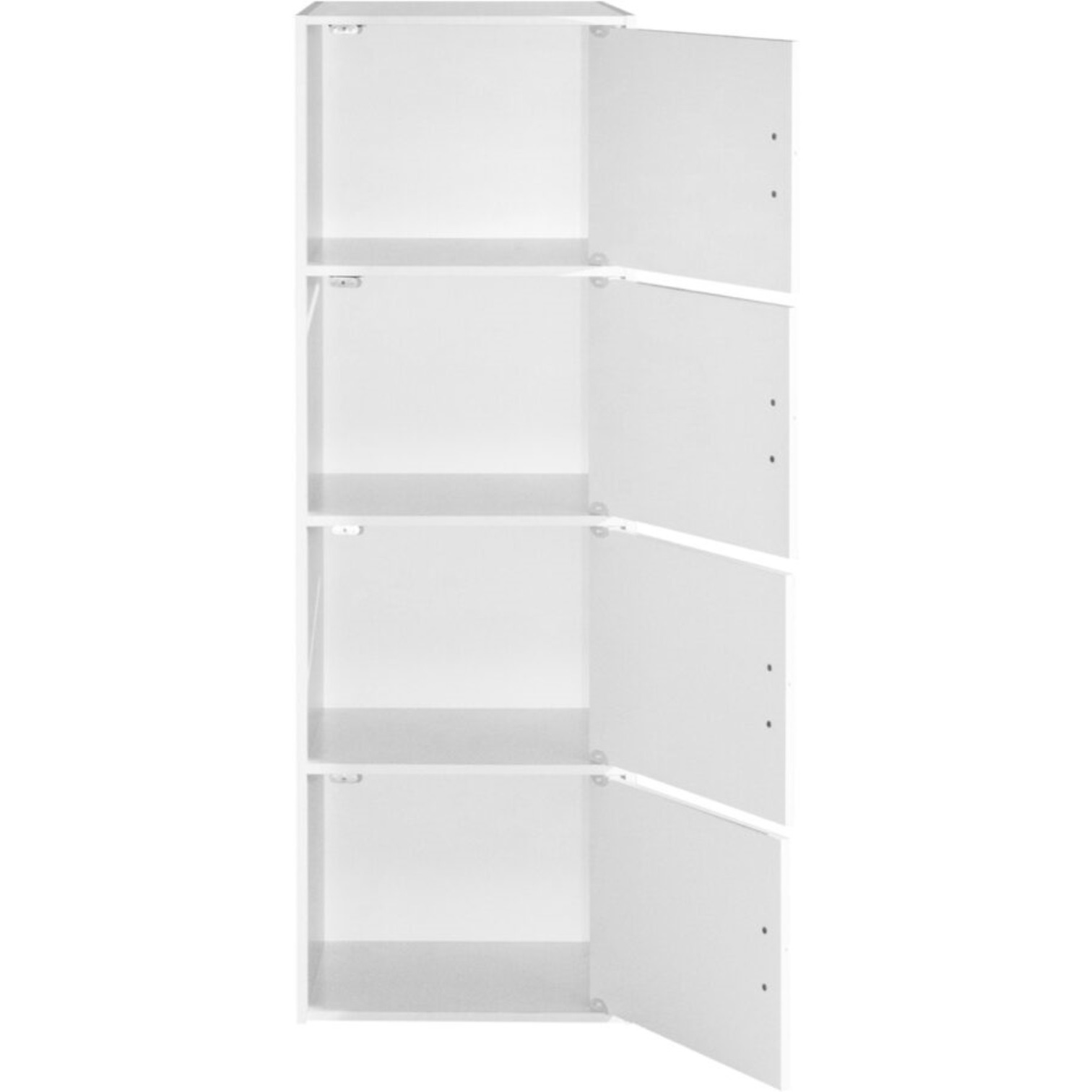 Hodedah 4-Shelf, 4-Door Bookcase in White