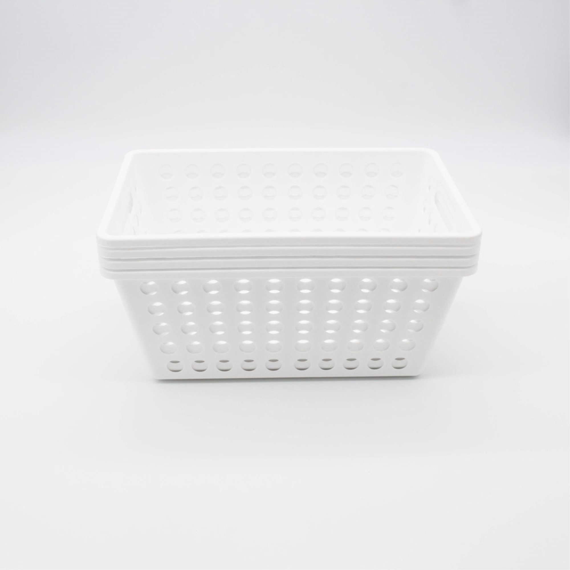 4-Pc Large Basket Set 11 x 7 x 4 White