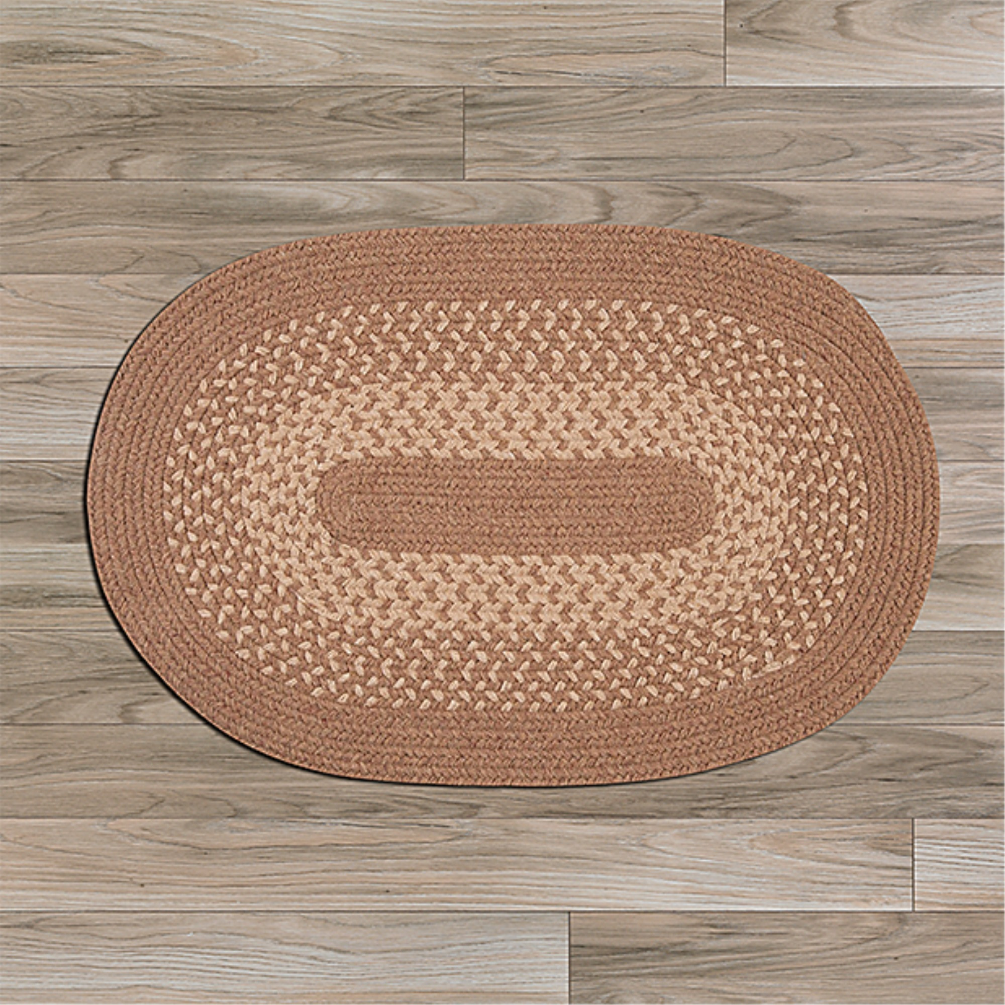 JK80R024X036 Jackson - Taupe 2'x3' Rug, 75% Polypropylene/25% Wool - Oval.