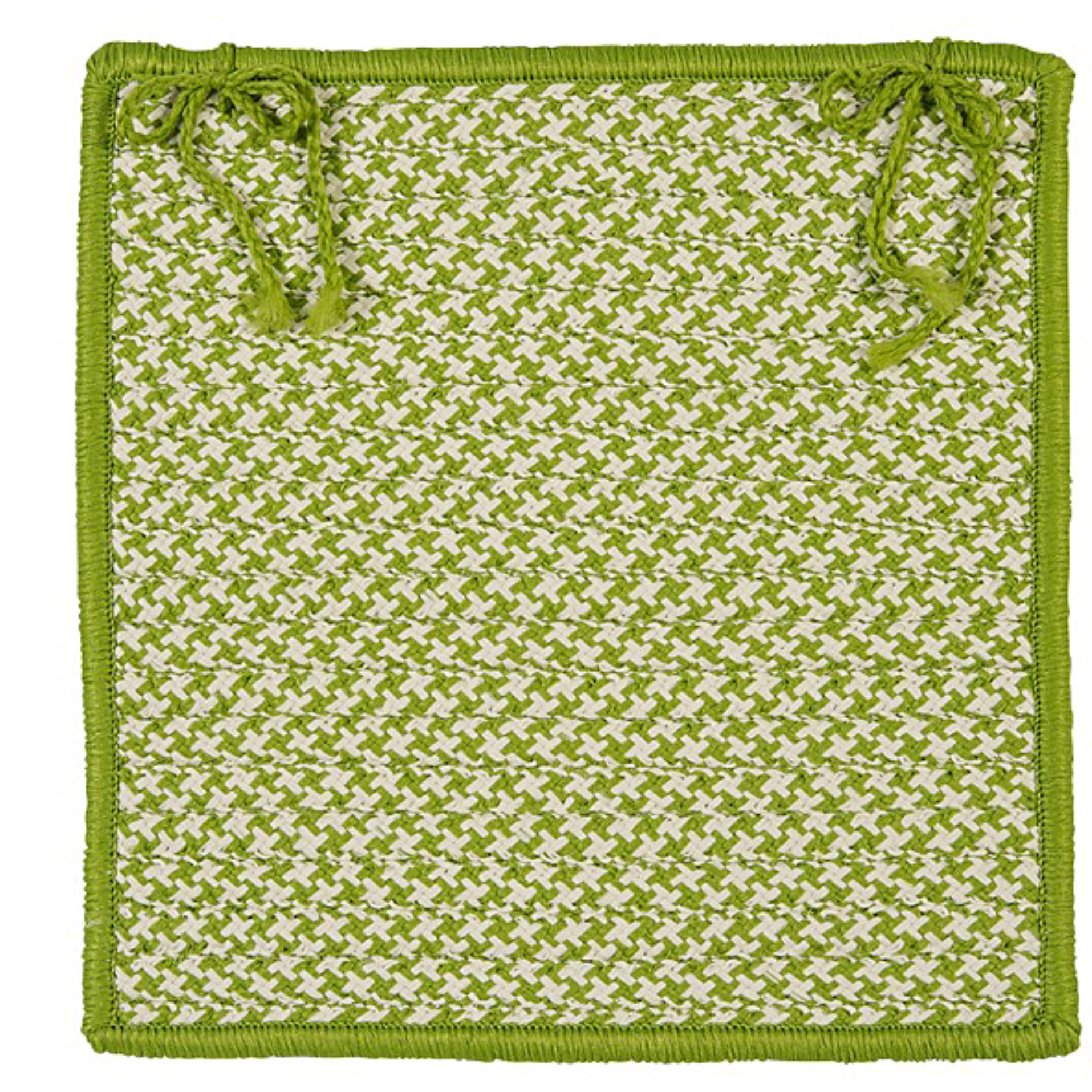 OT69A015X015SX Outdoor Houndstooth Tweed - Lime Chair Pad (single) Chair Pad, 100% Polypropylene - Chair Pad.