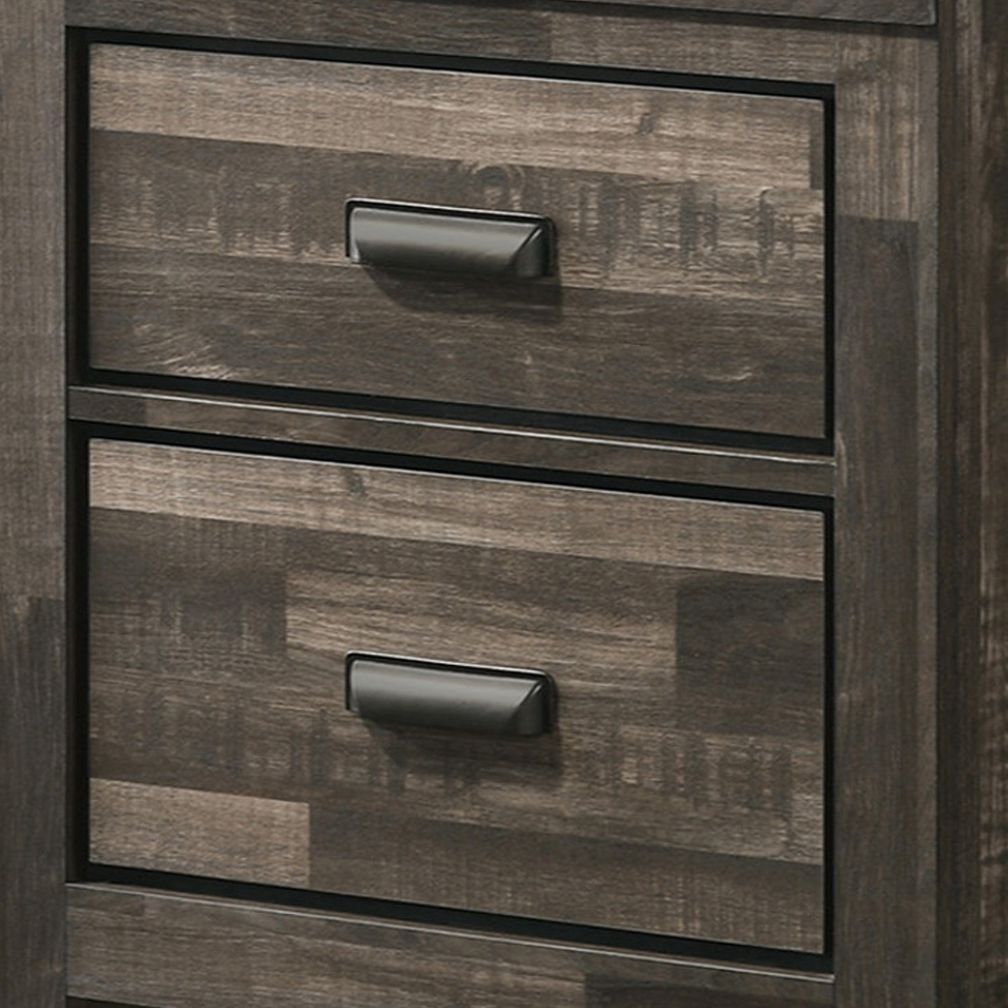 Nightstand with 2 Drawers and Butcher Block Design, Brown