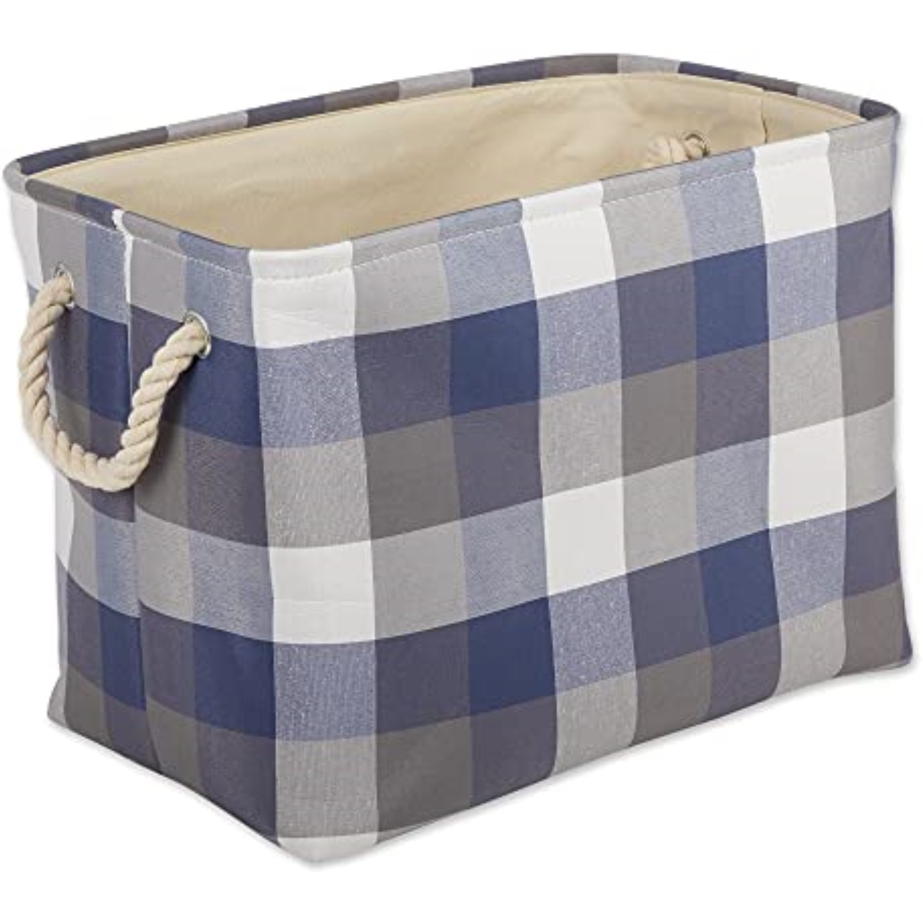 DII Polyester Bin Tri Color French Blue Rectangle Medium 16&quotx10&quotx12"