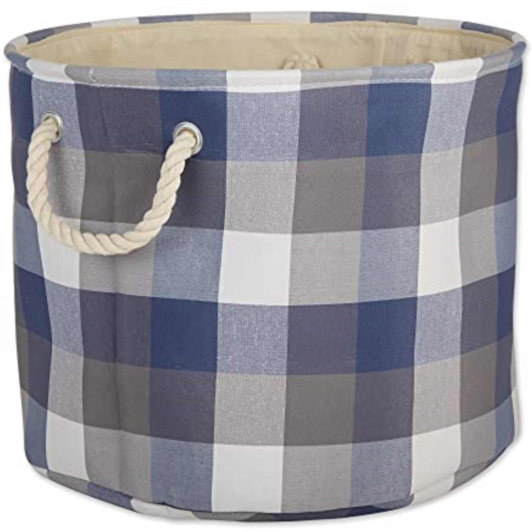 DII Polyester Bin Tri Color French Blue Round Large 15&quotx16&quotx16"