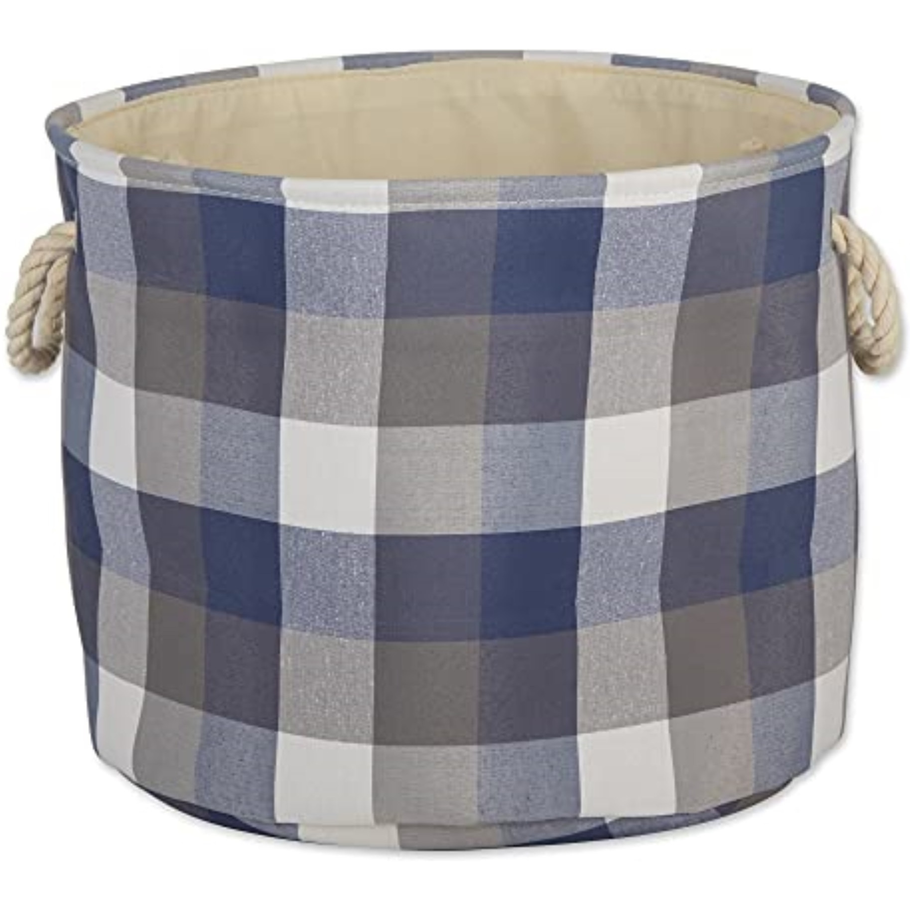 DII Polyester Bin Tri Color French Blue Round Large 15&quotx16&quotx16"