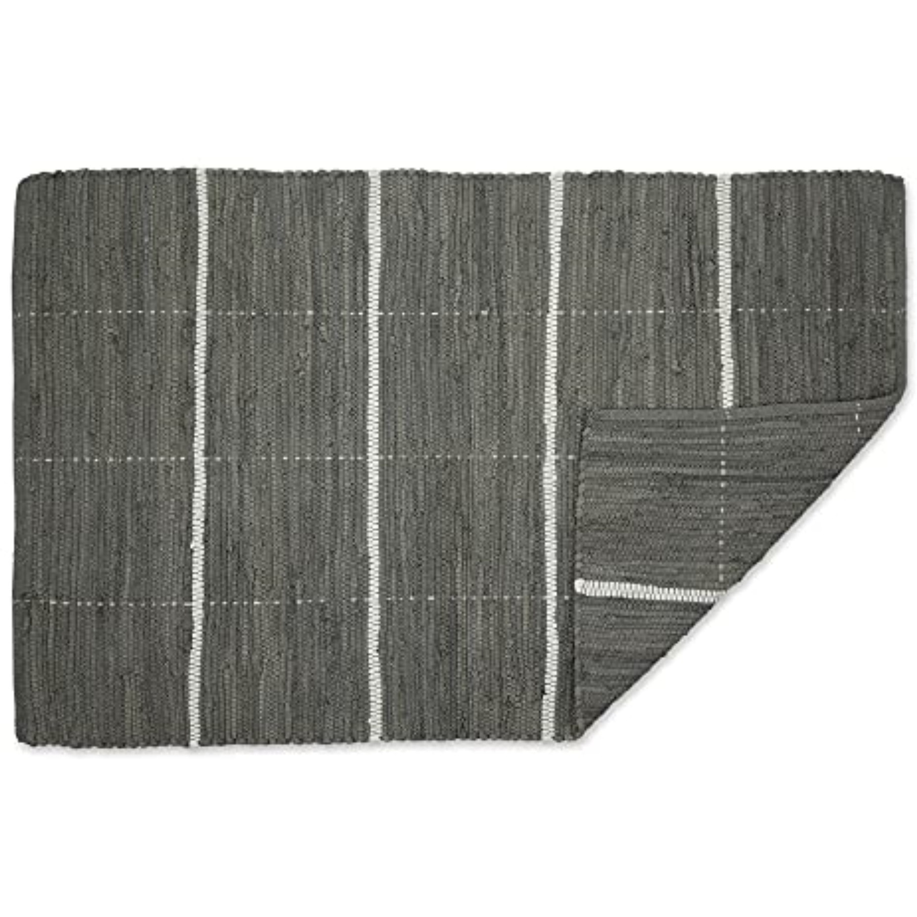 DII Gray and Cream Farmhouse Check Rug 26x40 inches