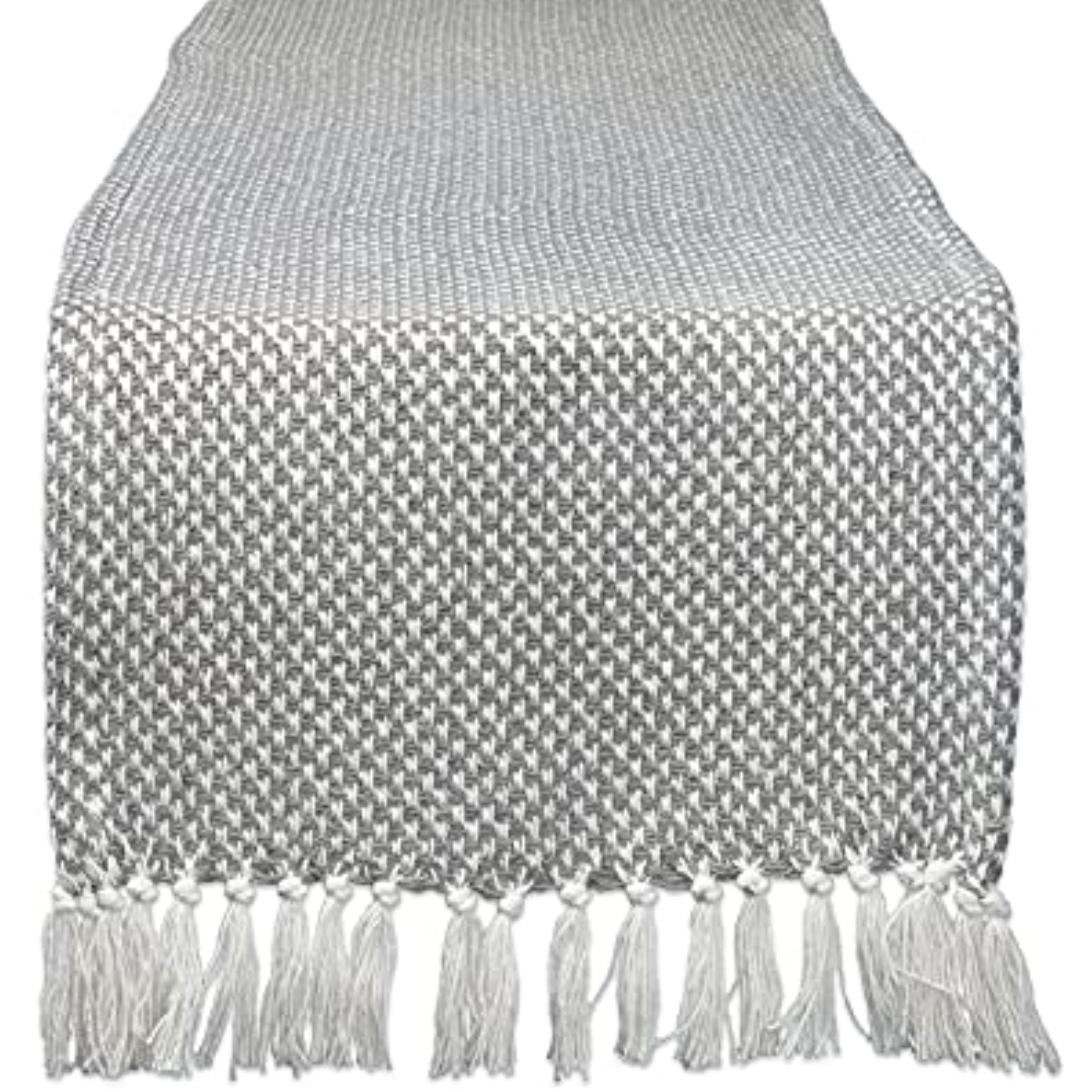 DII Gray Woven Table Runner 15x108"