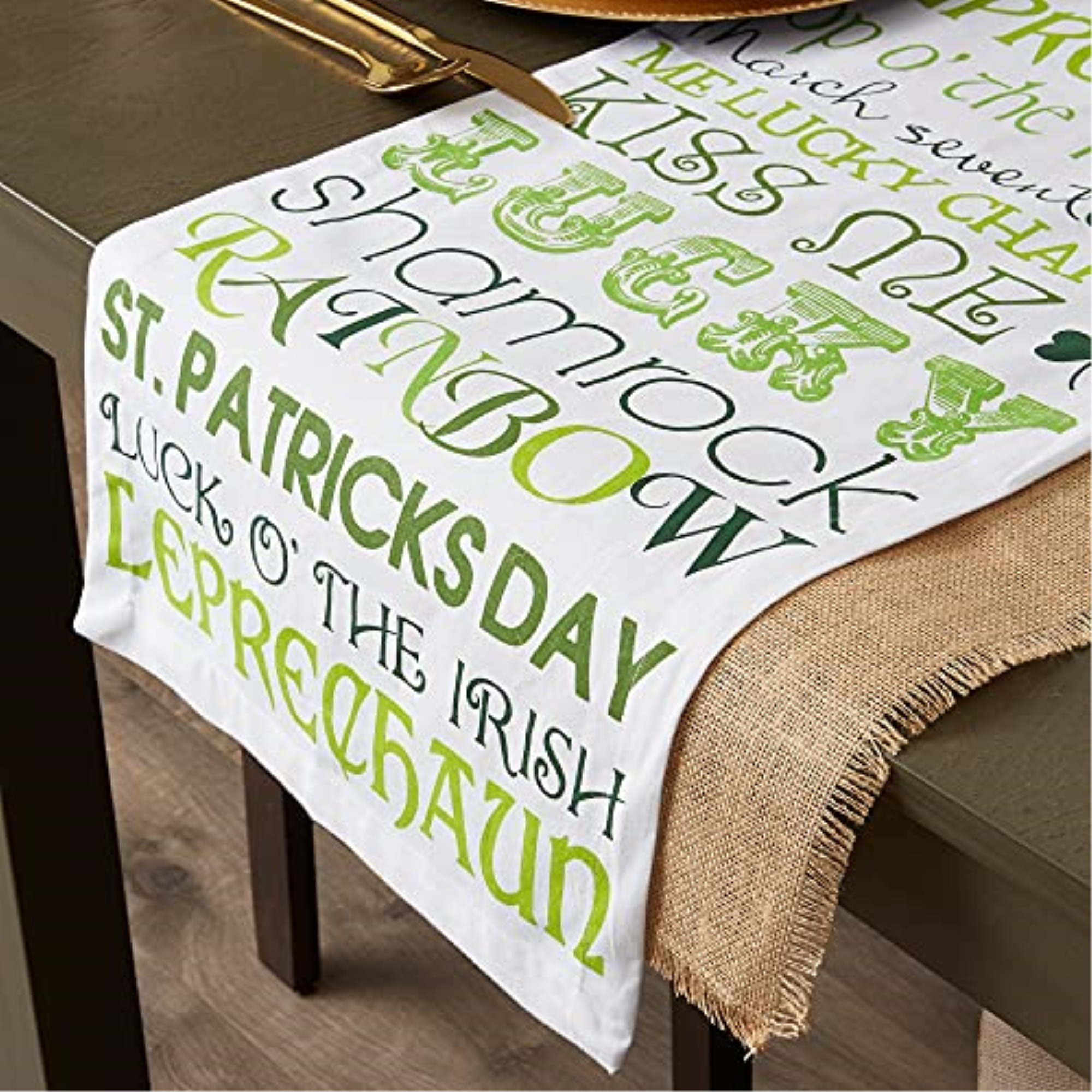 DII St Patricks Day Print Table Runner 14x108"