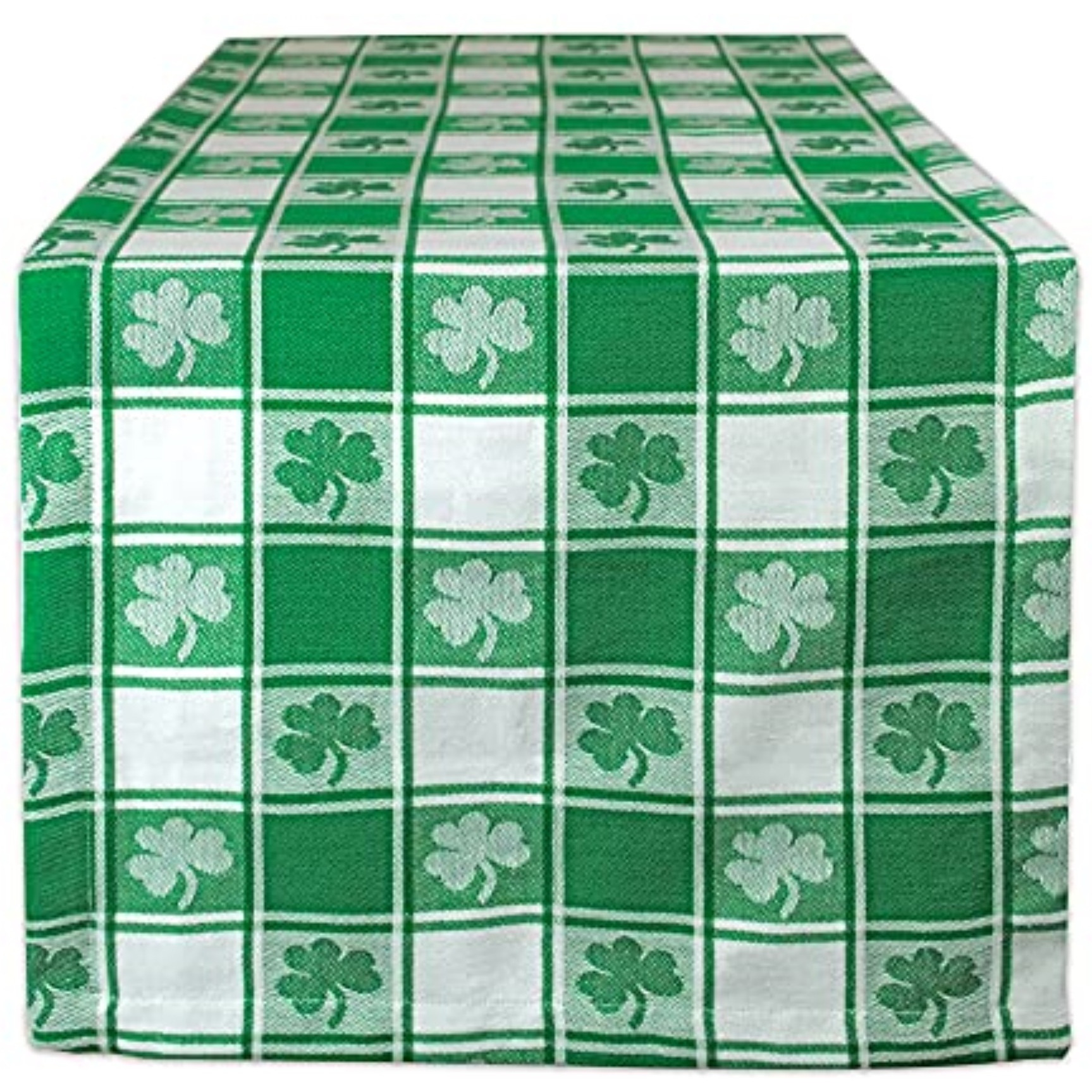 DII Shamrock Woven Check Table Runner 14x108"