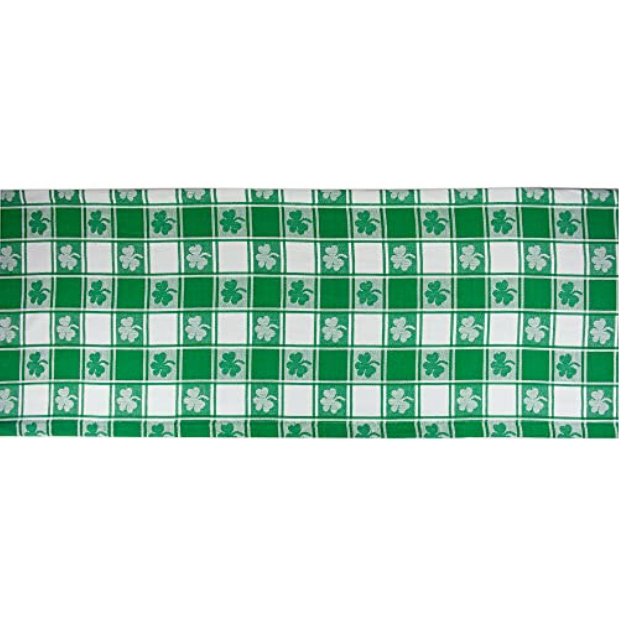 DII Shamrock Woven Check Table Runner 14x108"