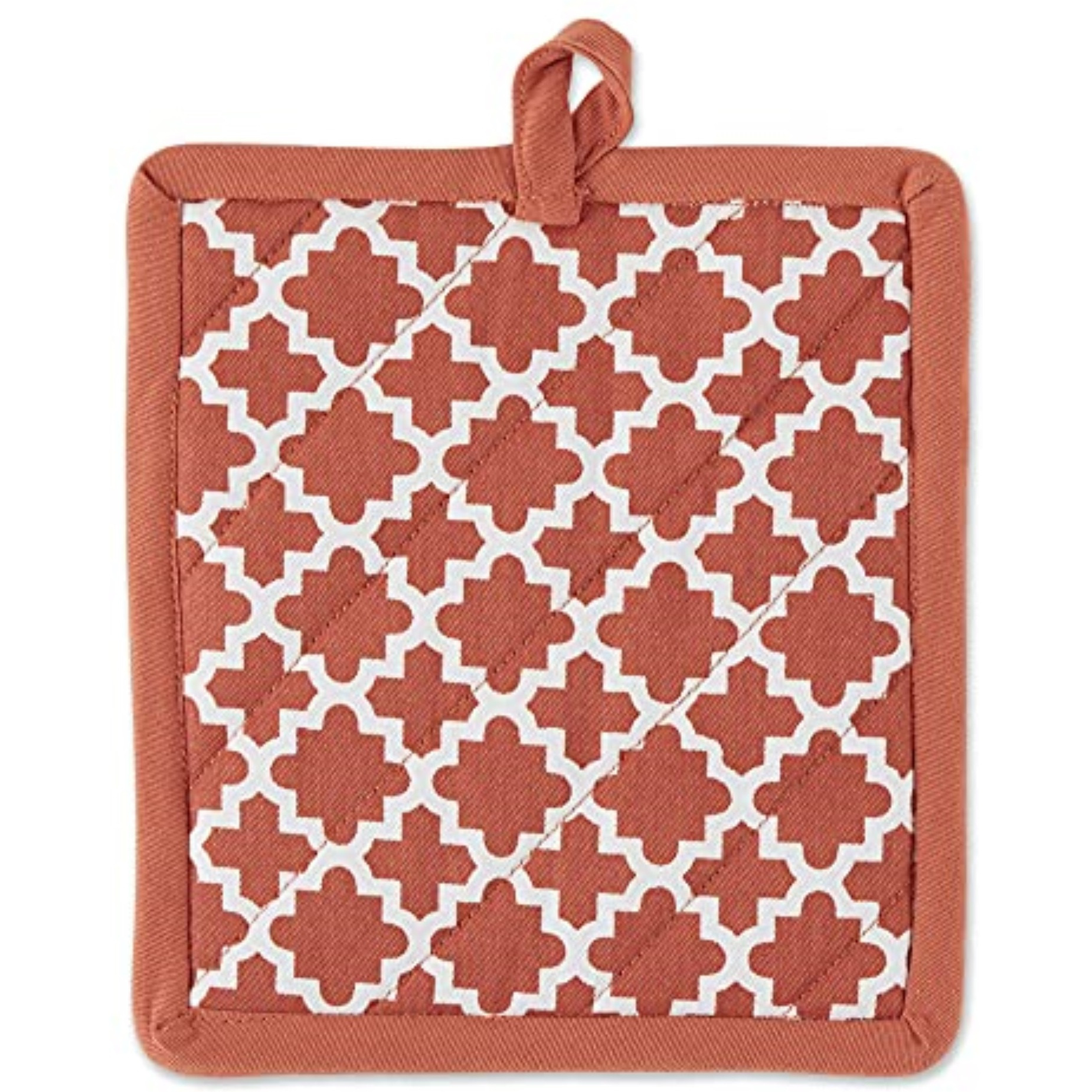 DII Vintage Red Lattice Oven Mitt And Potholder Set