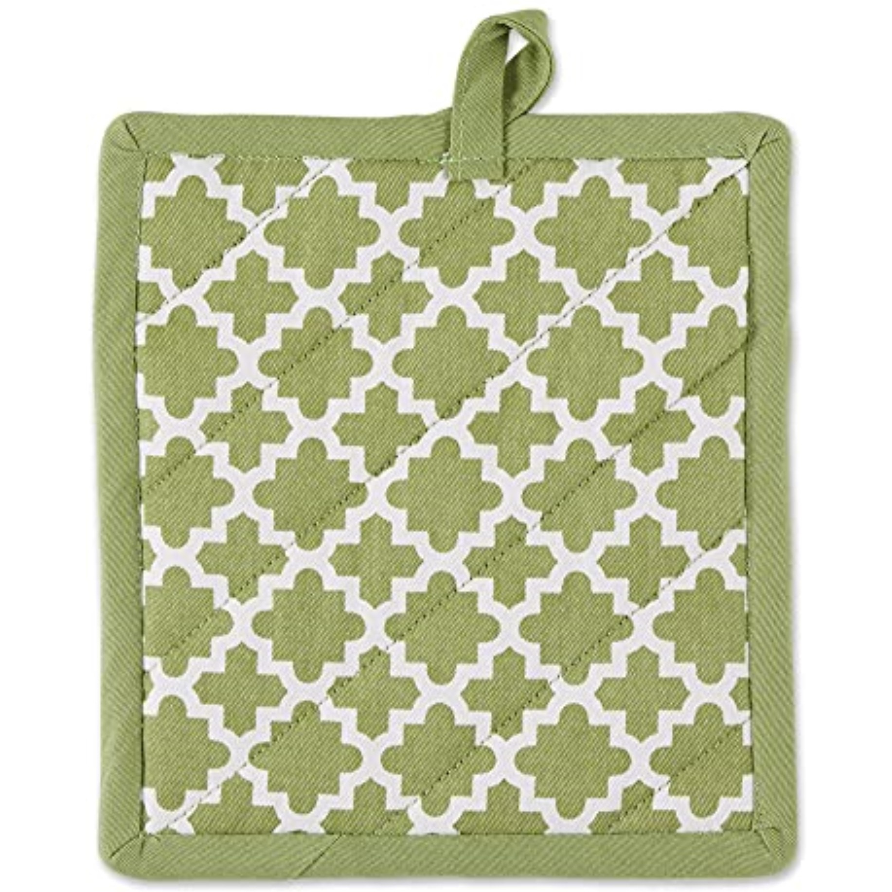 DII Antique Green Lattice Oven Mitt And Potholder Set