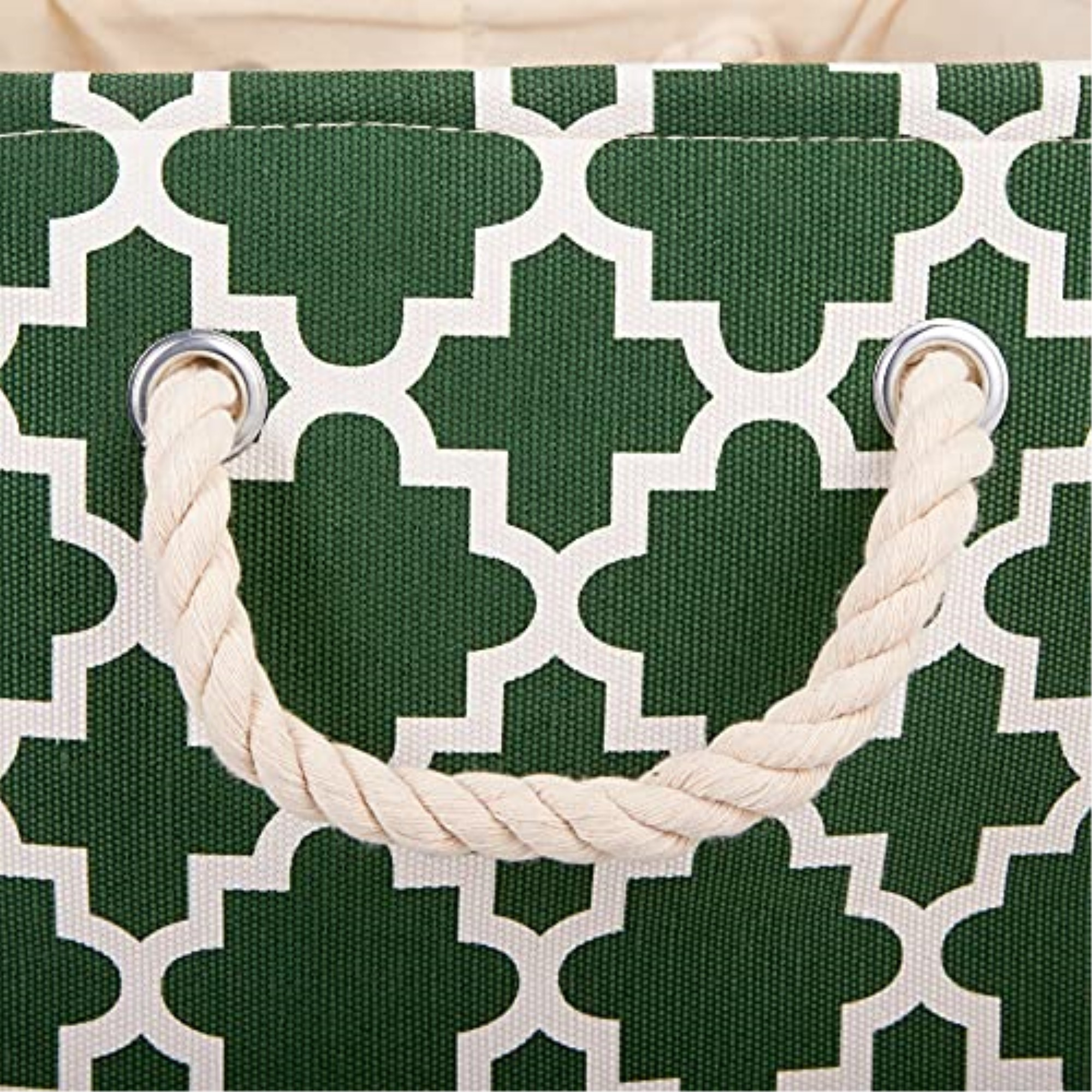 DII Polyester Bin Lattice Hunter Green Rectangle Small