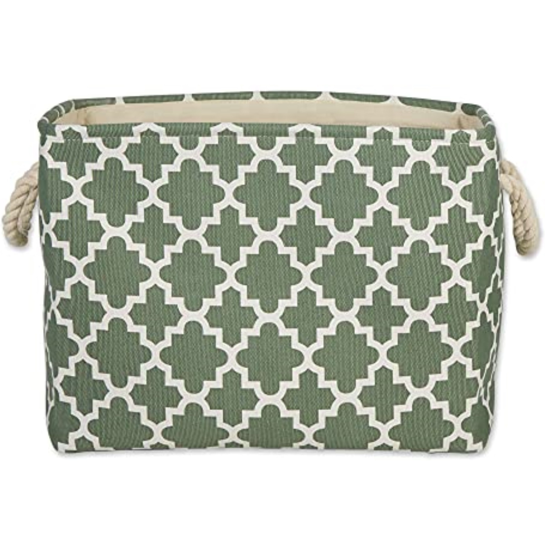 DII Polyester Bin Lattice Artichoke Green Rectangle Large
