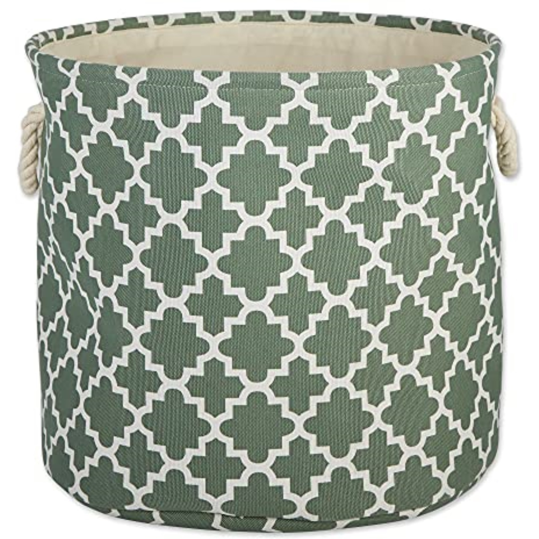 DII Polyester Bin Lattice Artichoke Green Round Large