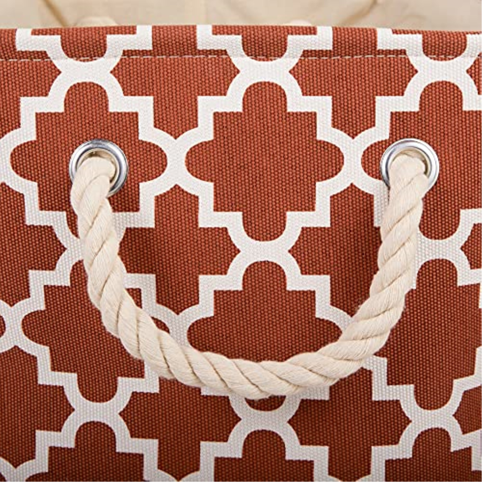 DII Polyester Bin Lattice Cinnamon Rectangle Small