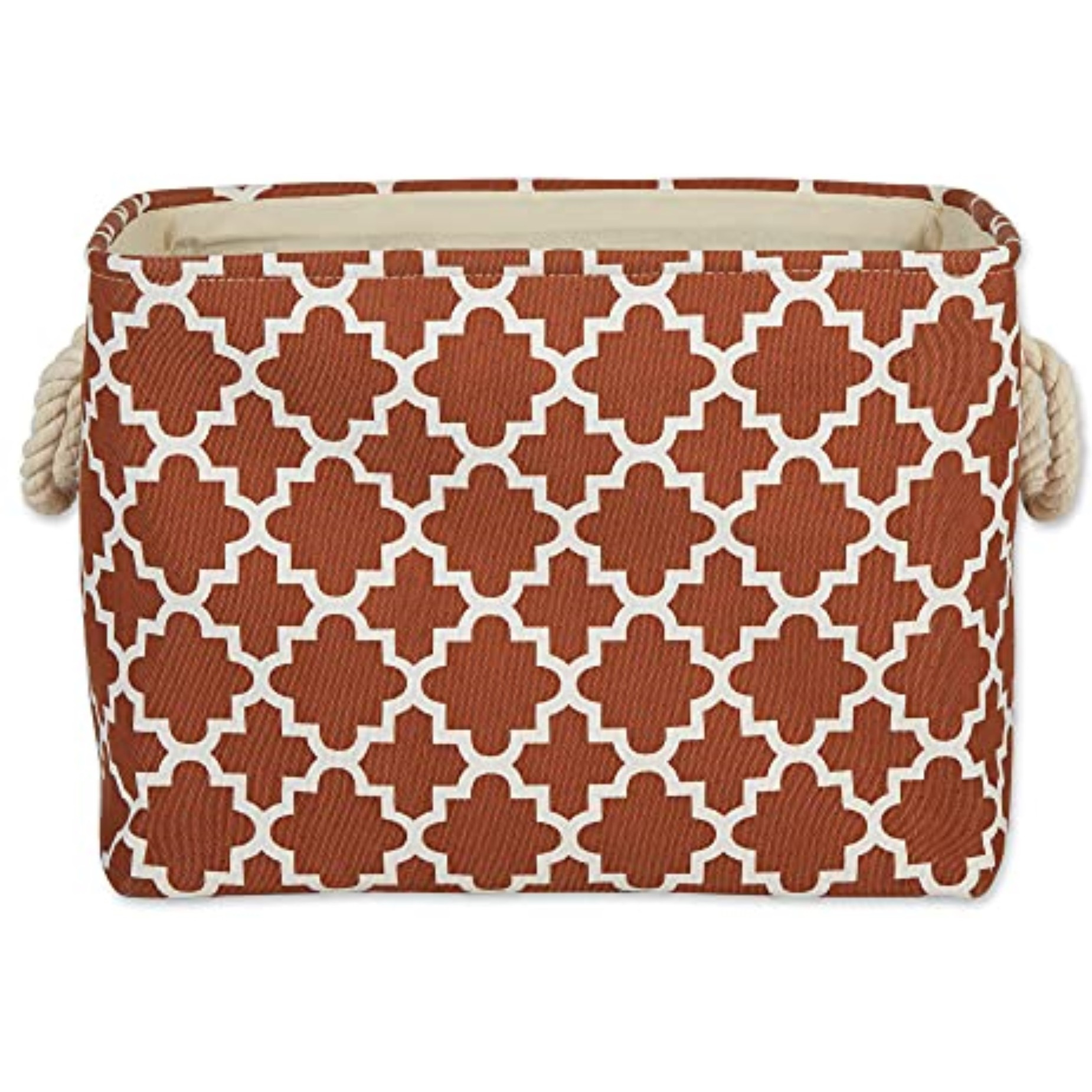 DII Polyester Bin Lattice Cinnamon Rectangle Small