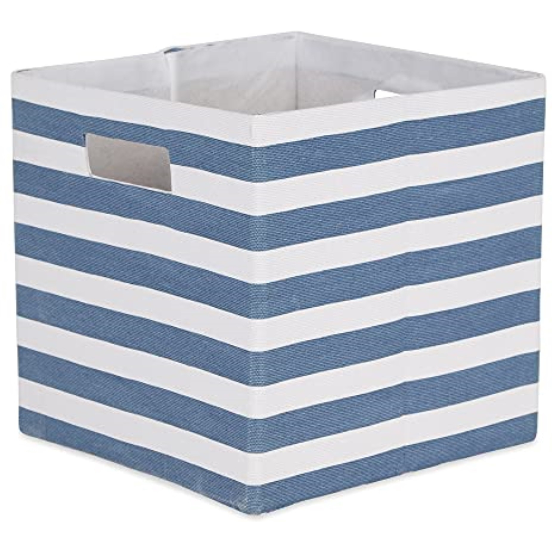 DII Polyester Cube Stripe French Blue Square 11x11x11