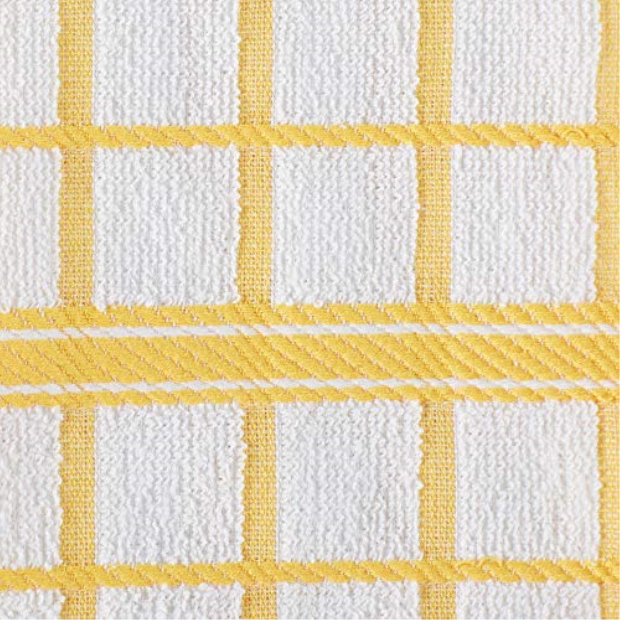 DII Yellow Windowpane Terry Dishtowel 4 Piece